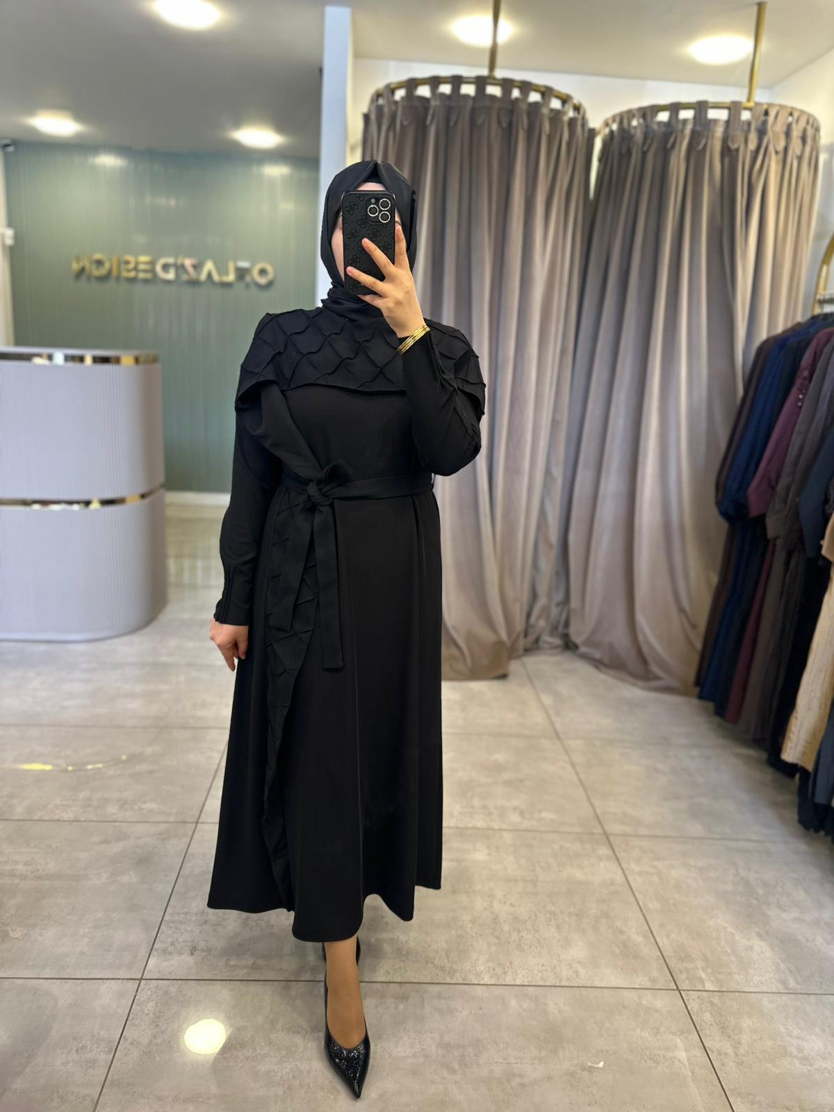 Misswhence Dikiş Detaylı Elbise Siyah 38816