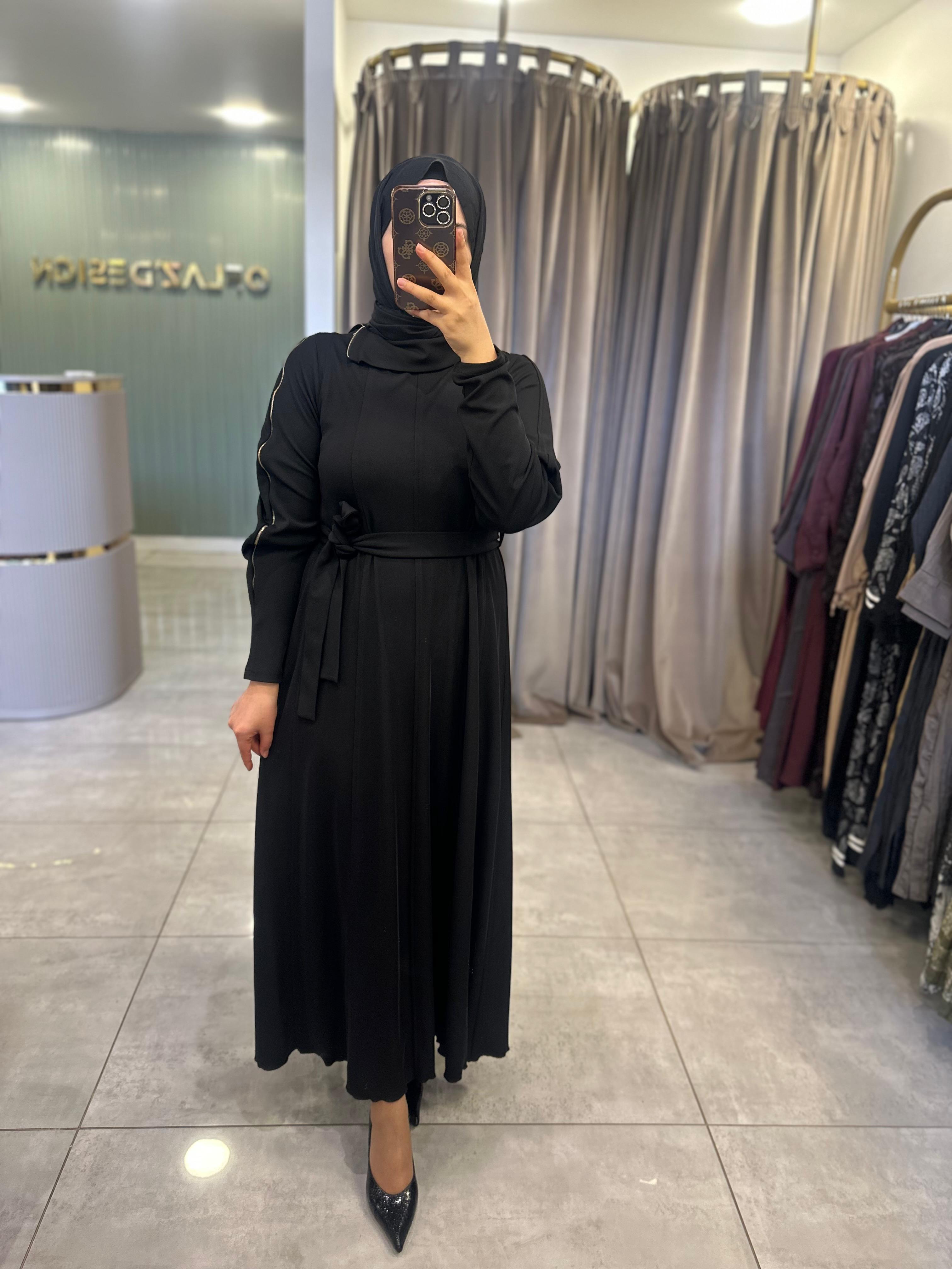 Misswhence Fermuar Detaylı Elbise Siyah 38803