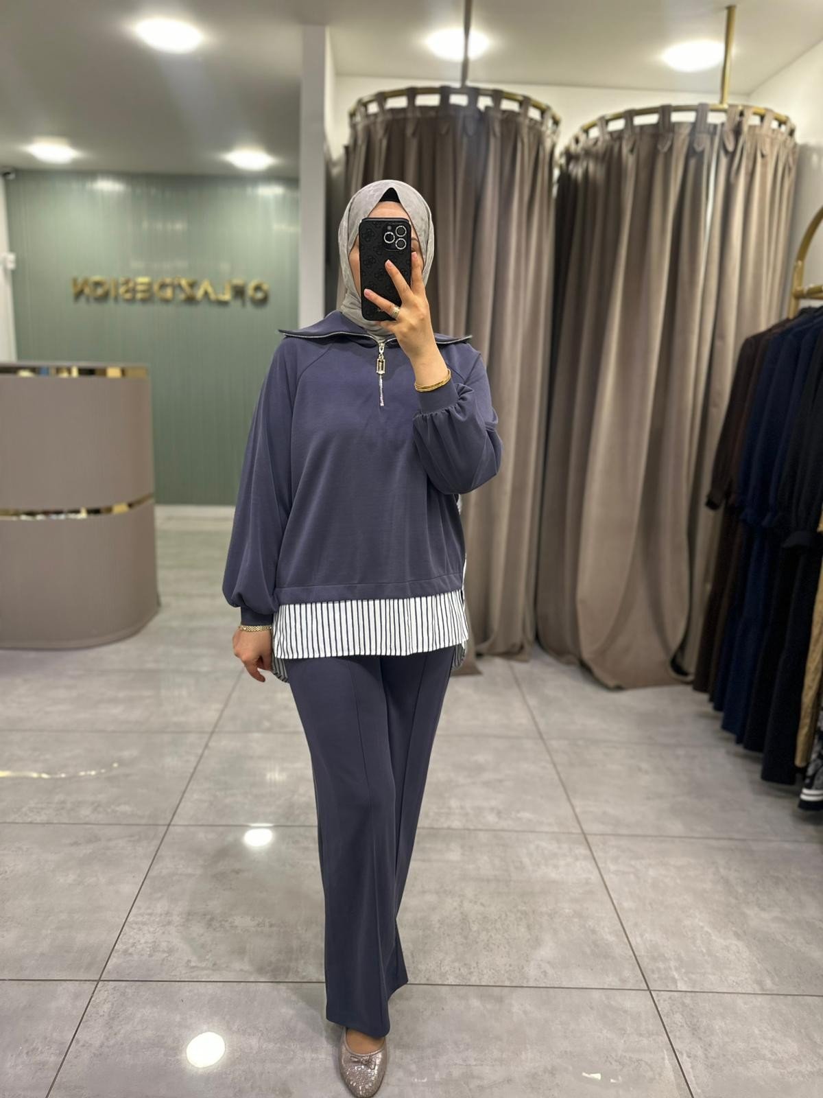 Nuss Gömlek Detay Gemici Yaka Pantolonlu Takım Lacivert 26Y 1075 