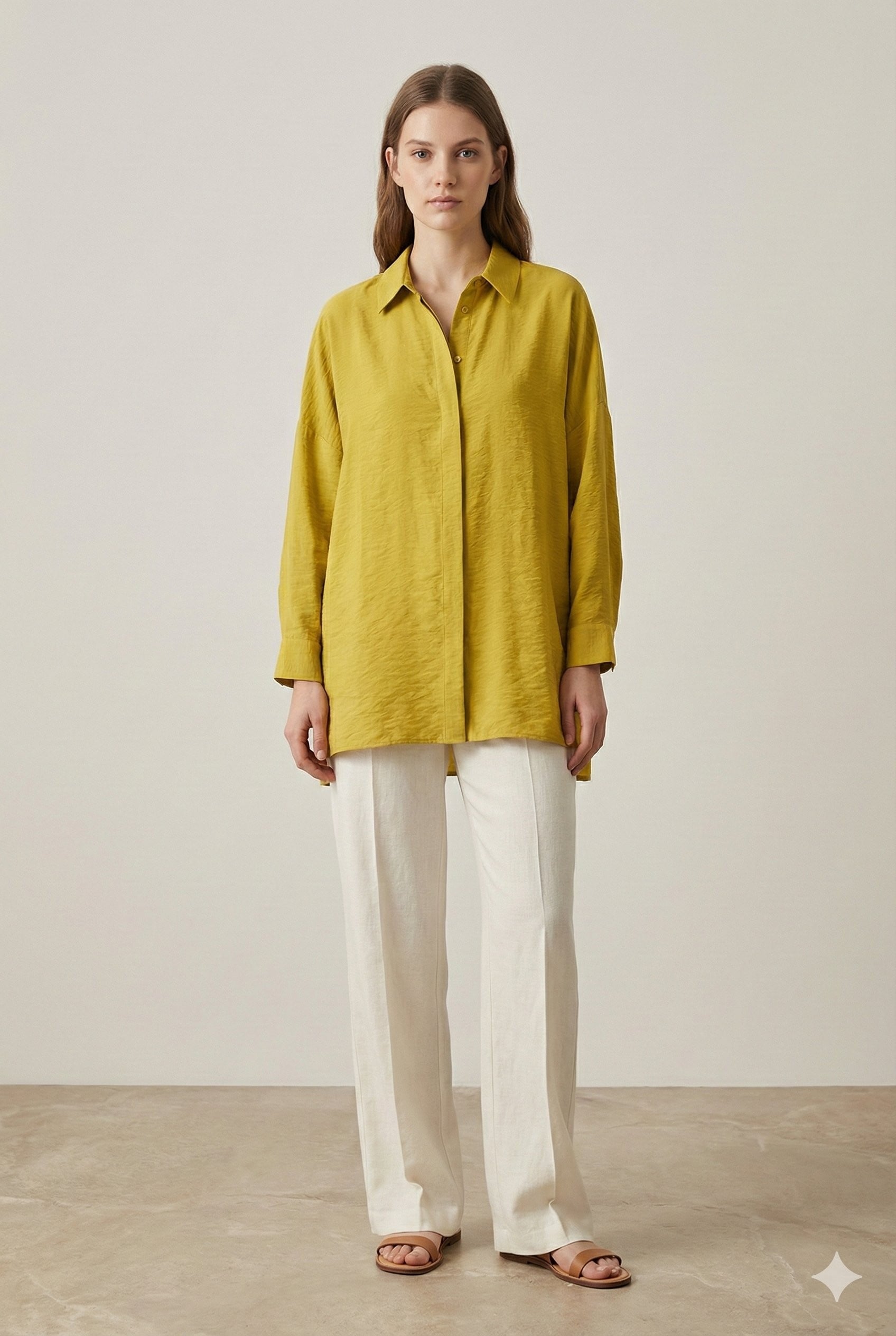 Nuss Oversize Düğmeli Gömlek Amber 26Y 3001