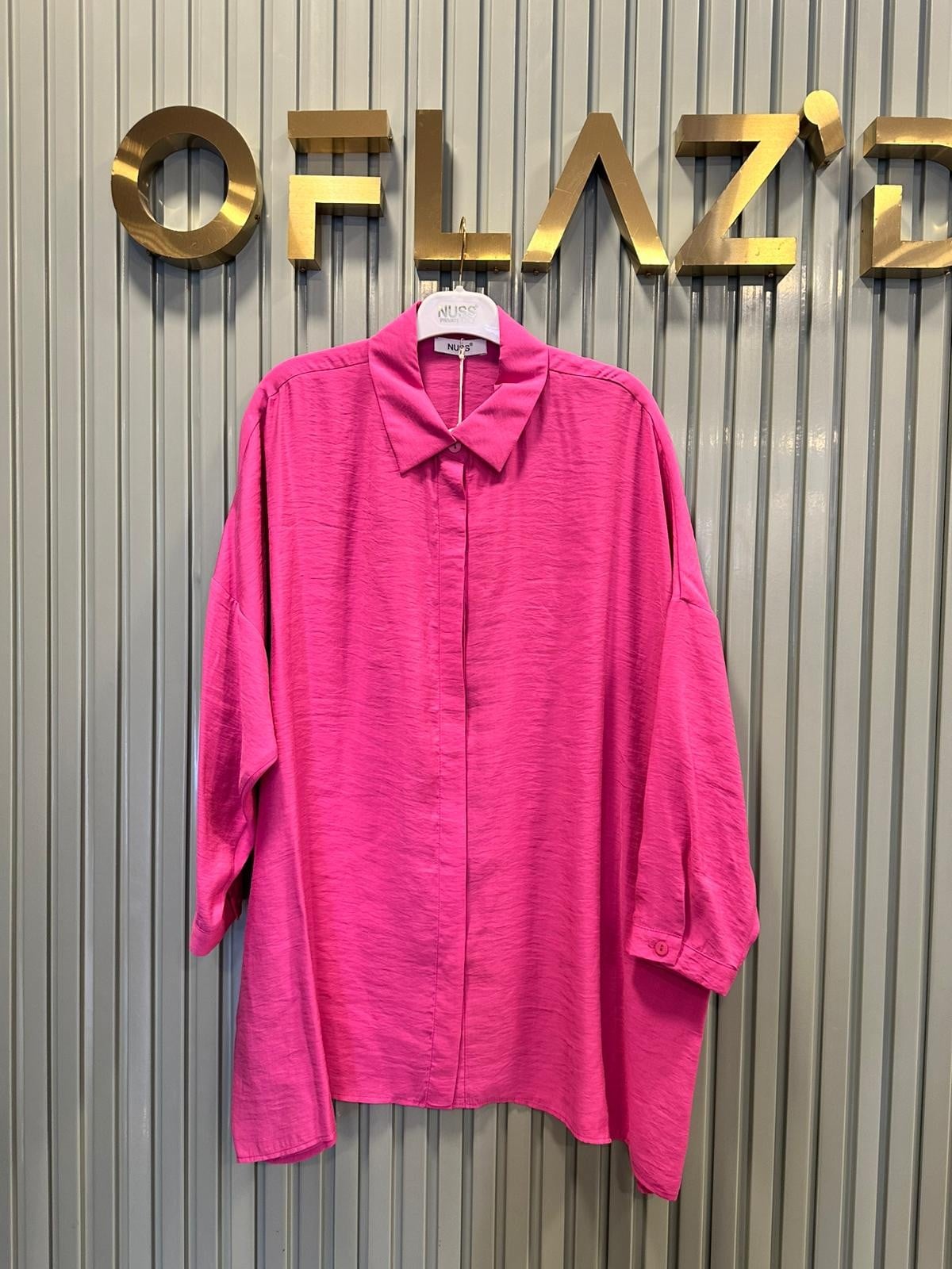 Nuss Oversize Düğmeli Gömlek Fuşya 26Y 3001