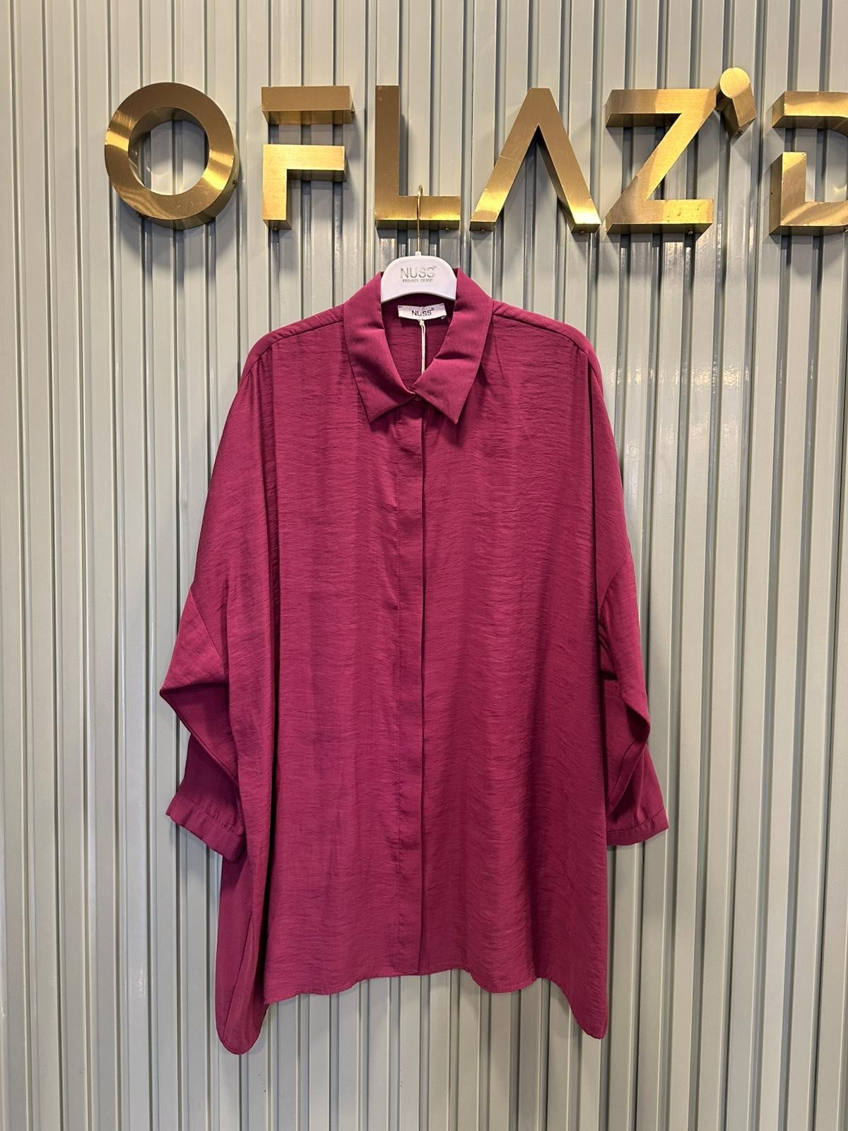 Nuss Oversize Düğmeli Gömlek Mürdüm 26Y 3001