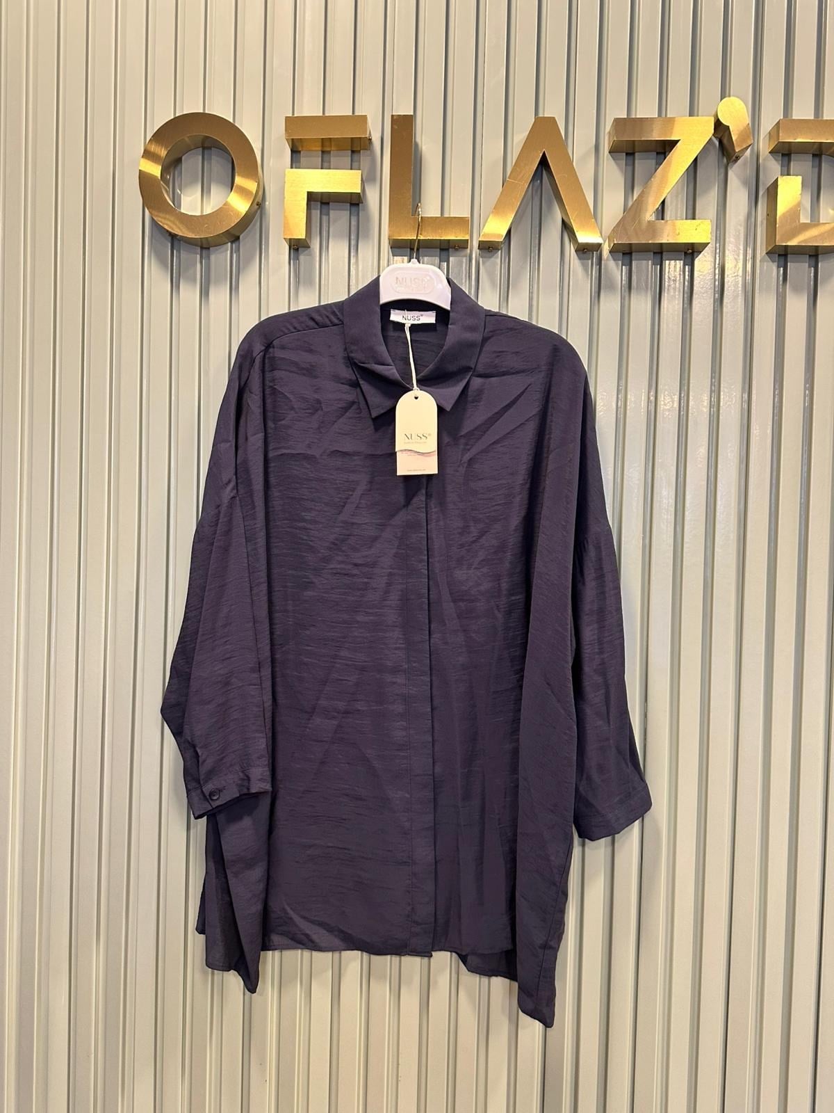 Nuss Oversize Düğmeli Gömlek Navy 26Y 3001