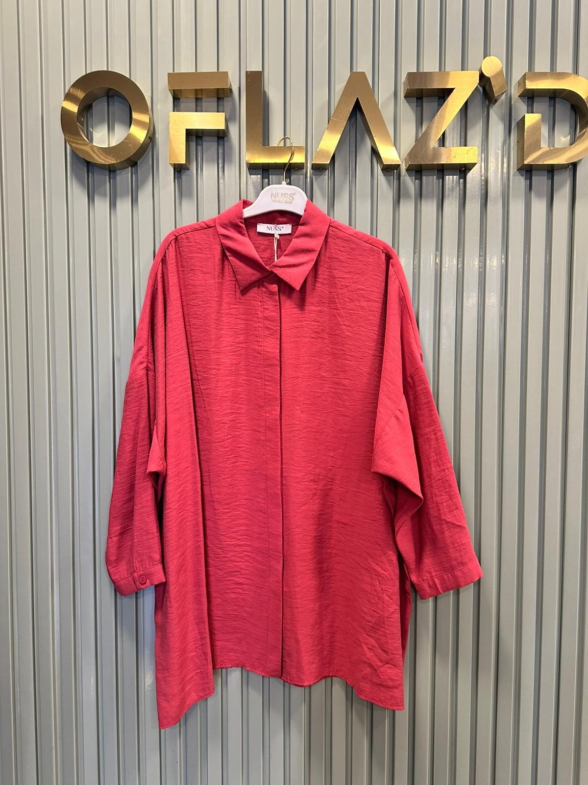 Nuss Oversize Düğmeli Gömlek Red Plum 26Y 3001