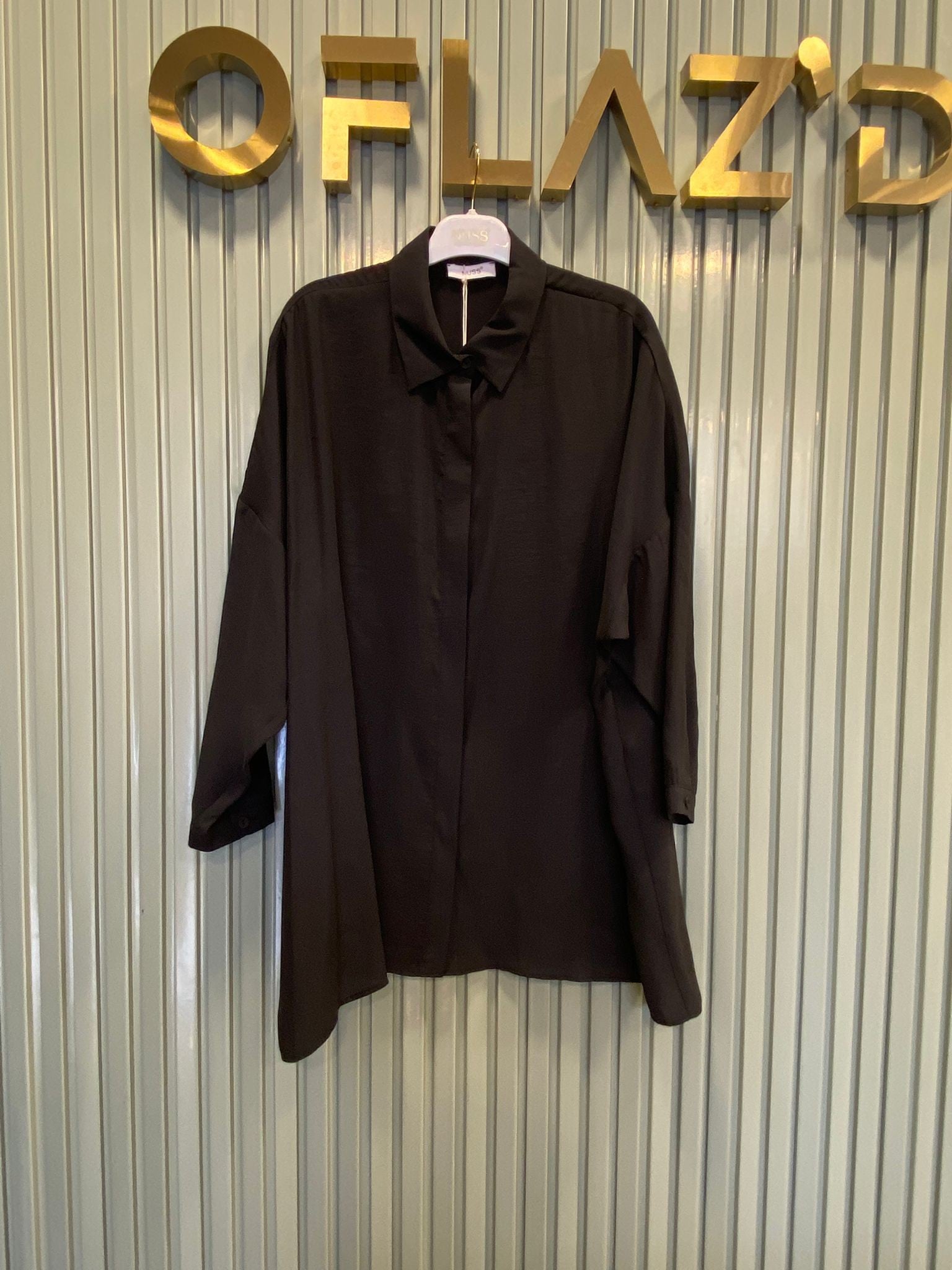 Nuss Oversize Düğmeli Gömlek Siyah 26Y 3001