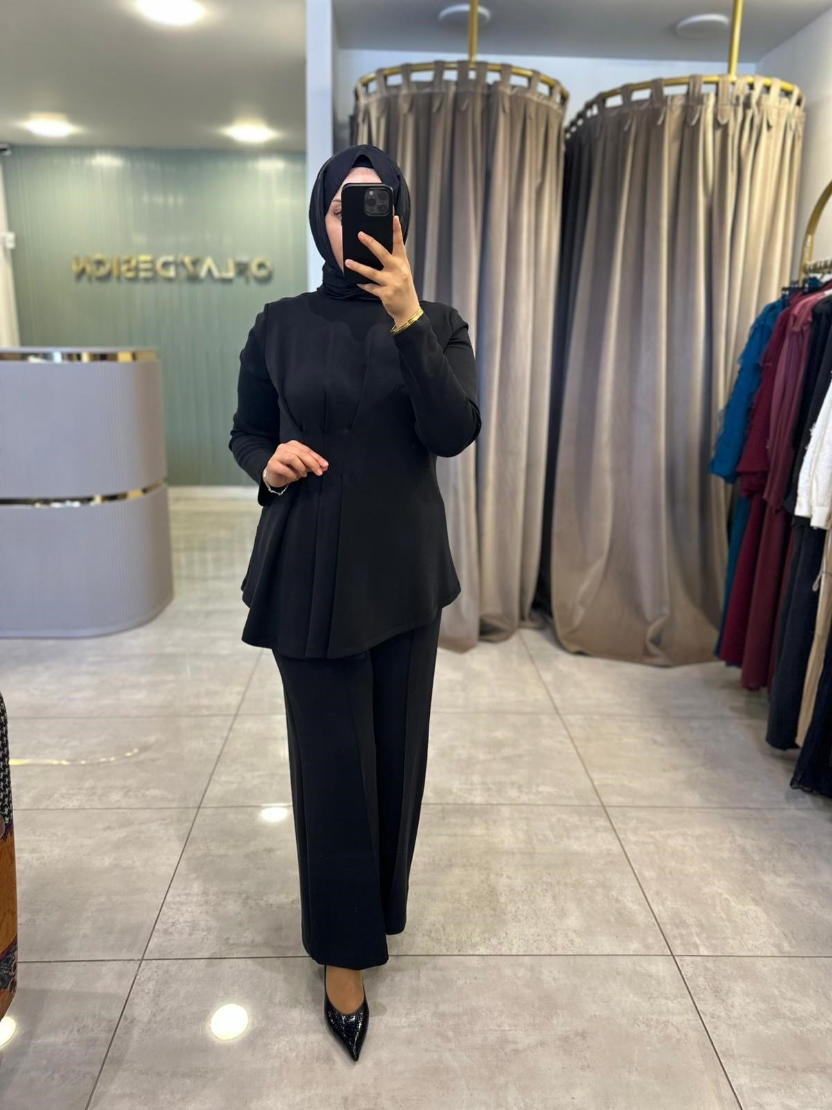 Nuss Pile Detaylı Modal Takım Siyah 27K 1044