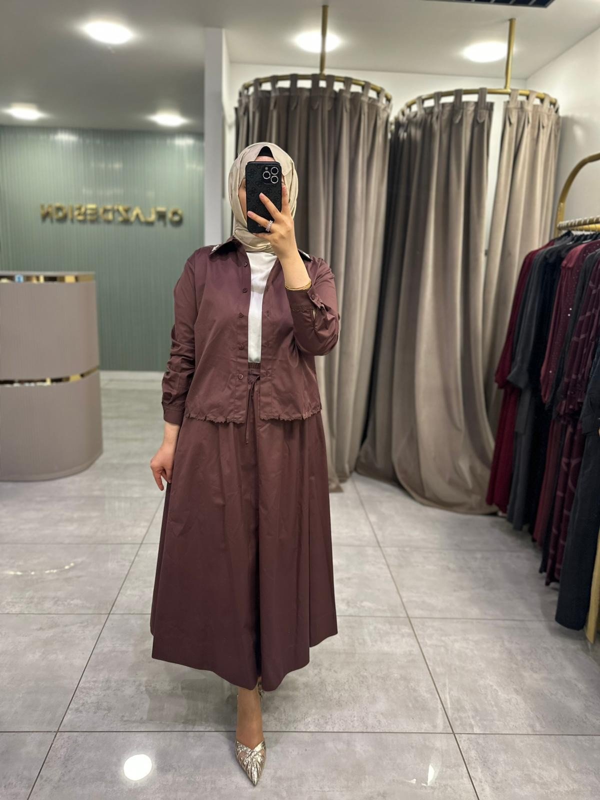 Wennora Gömlek Etek Takım Kahve 1031