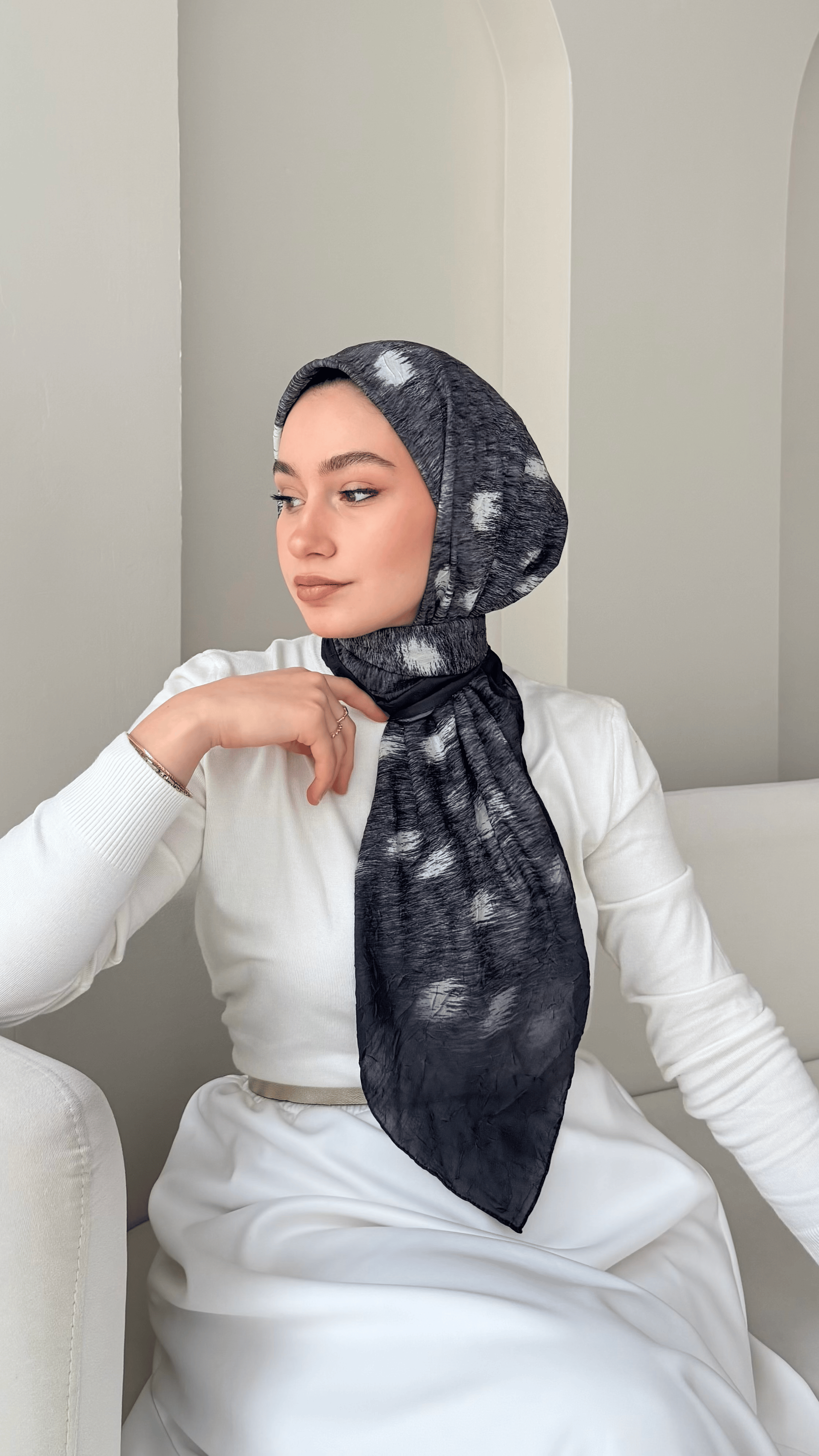 Bambi Bambu Kraş Eşarp - Antrasit