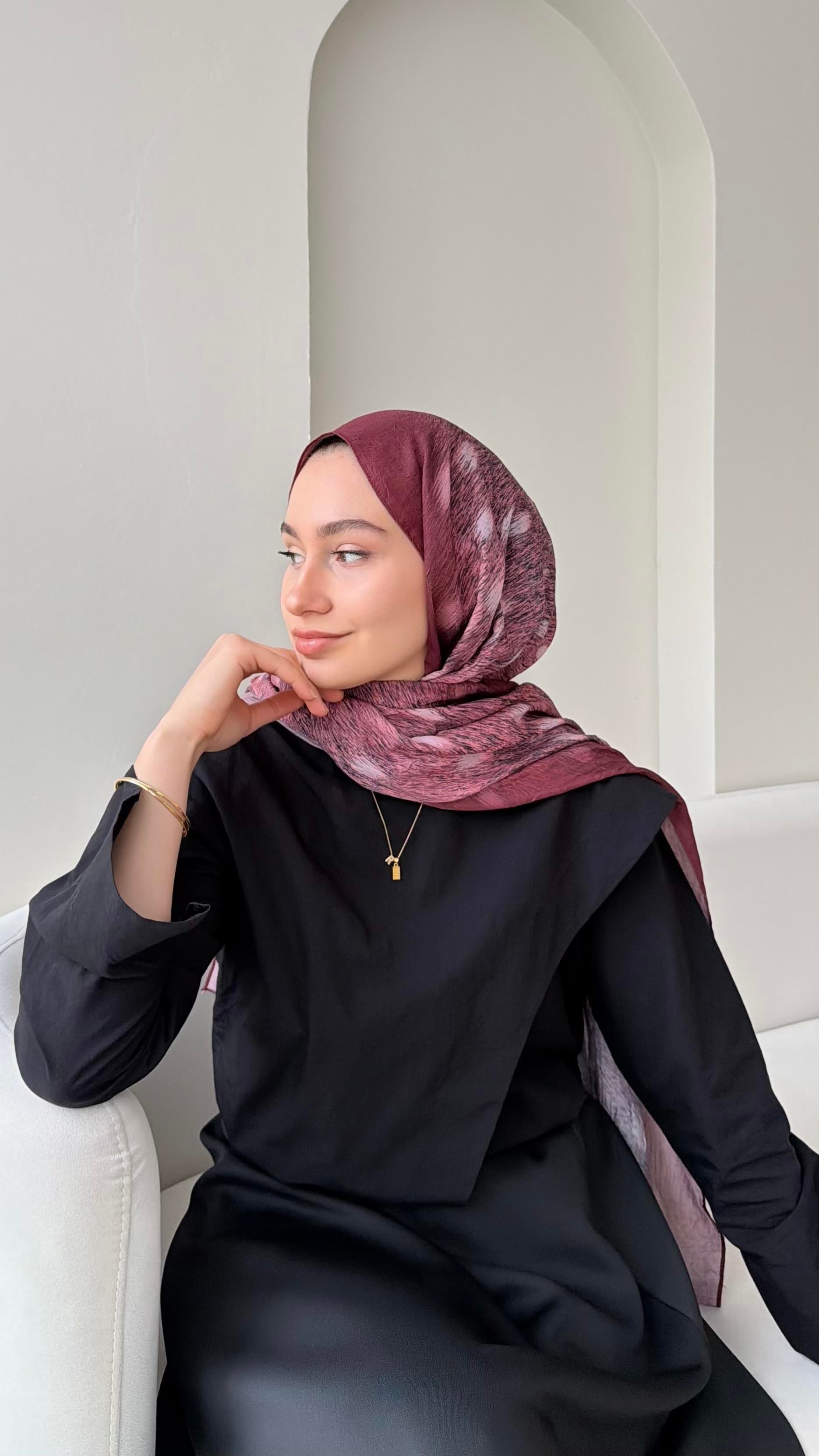 Bambi Bambu Kraş Şal - Gül Kurusu