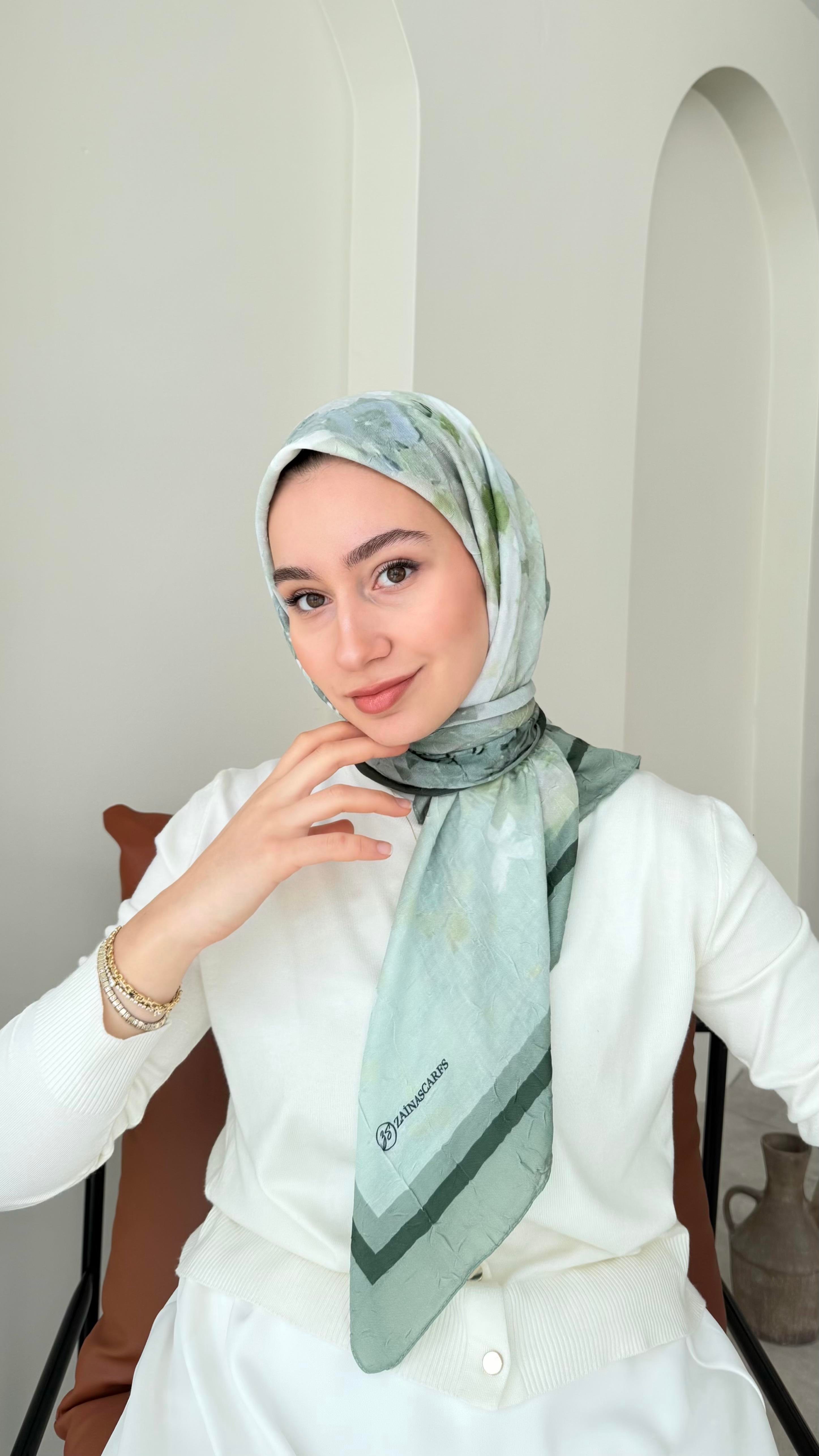 Batik Bambu Kraş Eşarp - Mint Yeşili