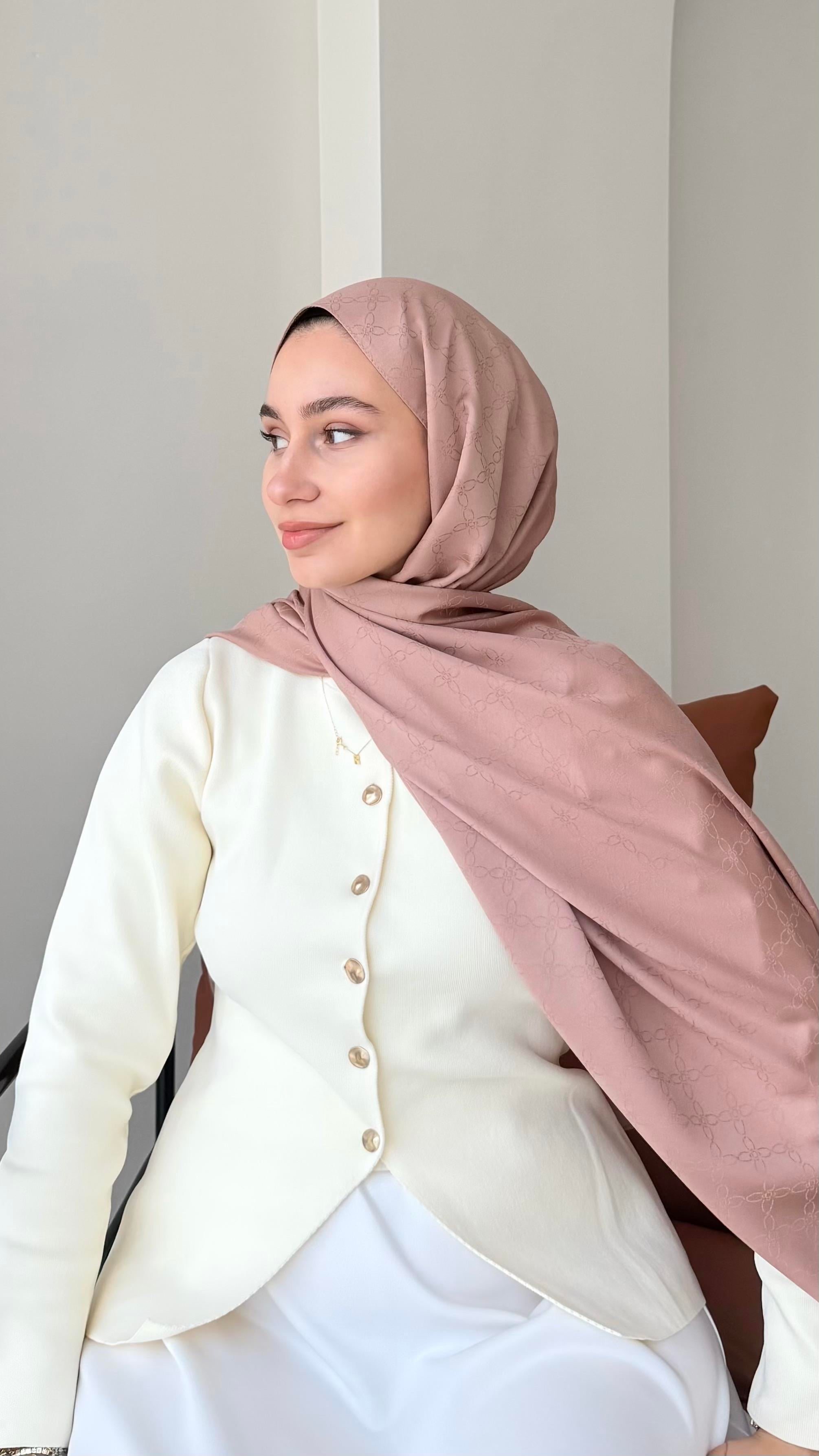 Dalya İpeksi Jakar Şal - Soft Pudra