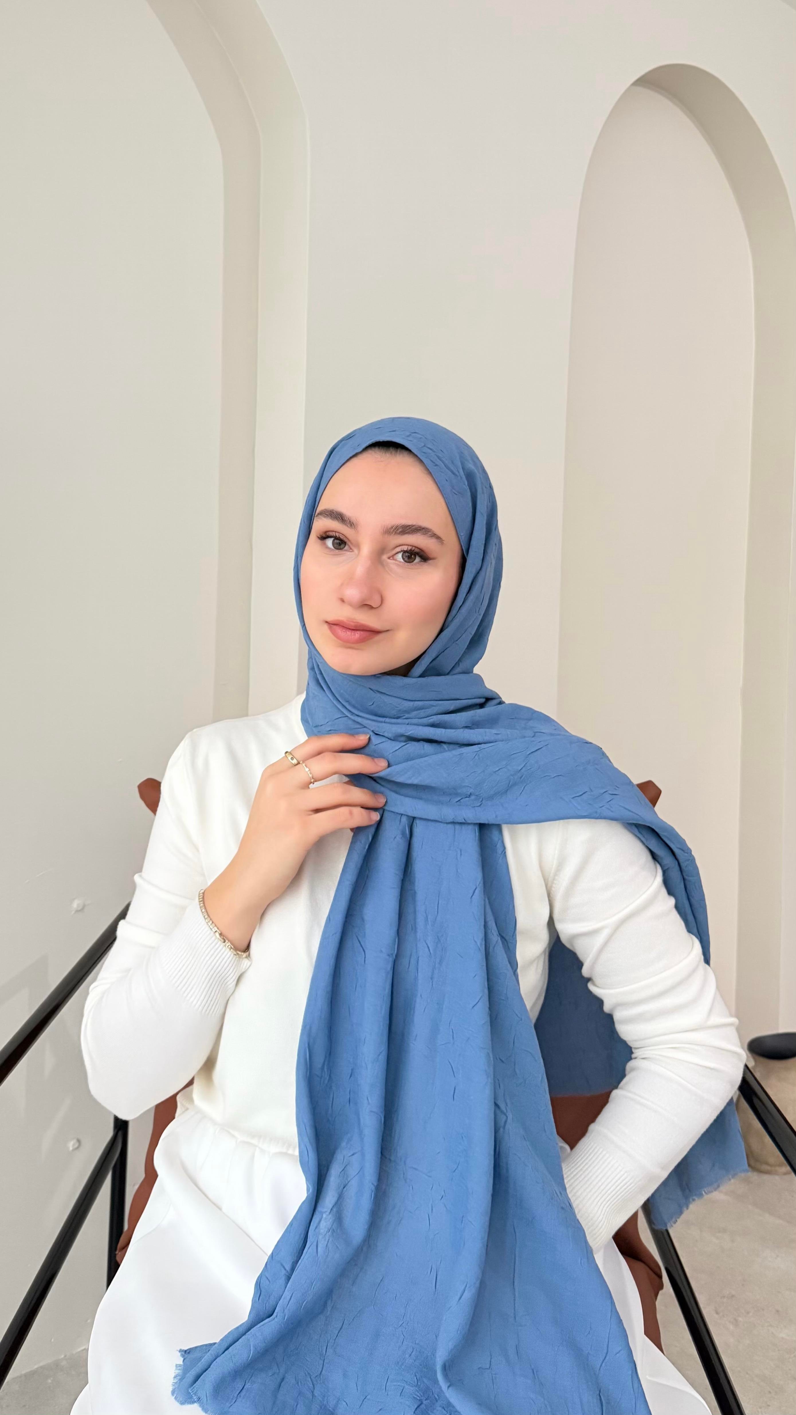 Leile Modal Pamuk Şal - Mavi