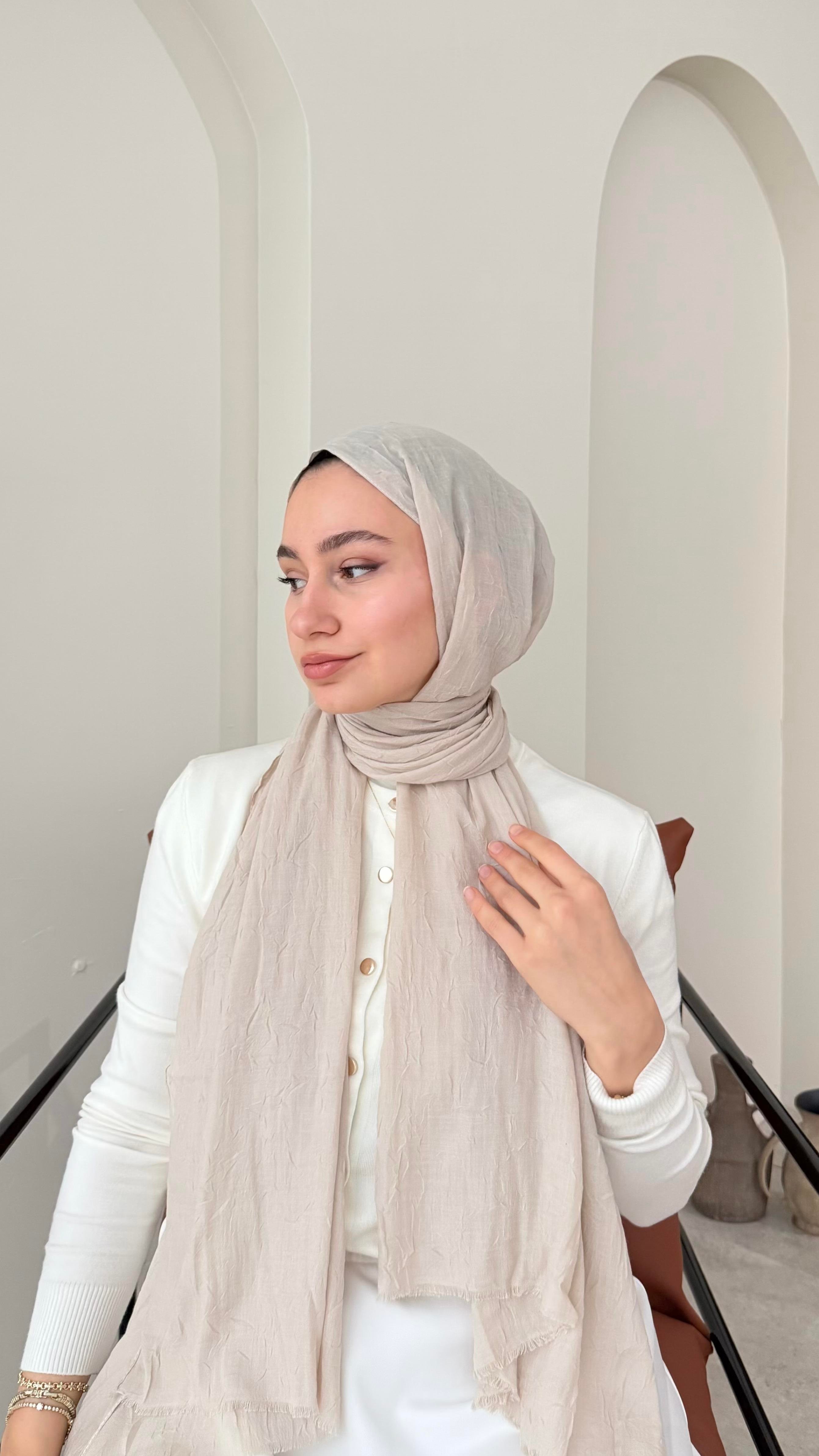 Leile Modal Pamuk Şal - Taş
