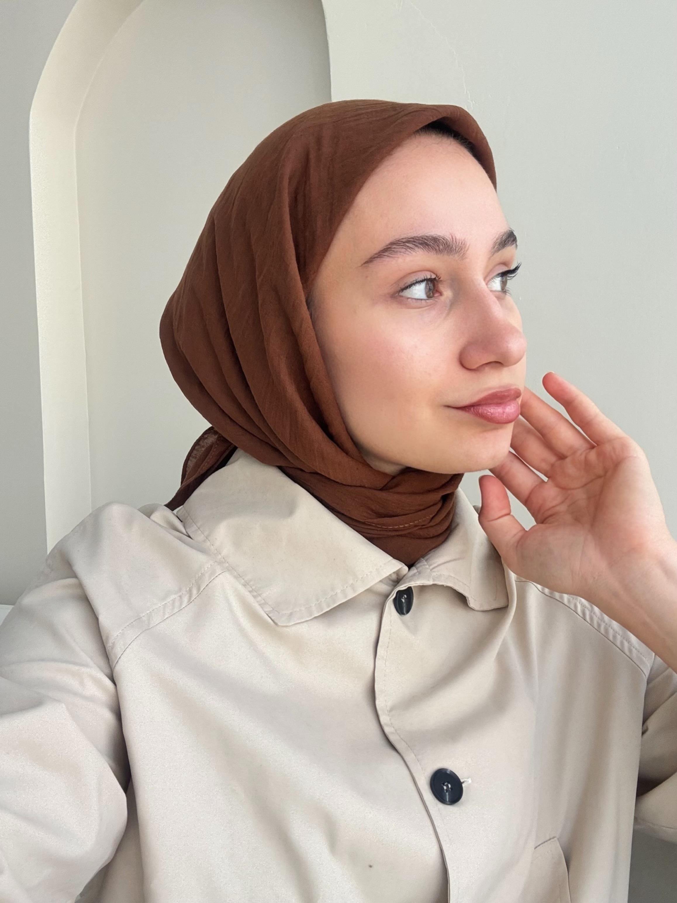 Lora Pamuk Eşarp - Çikolata Kahve