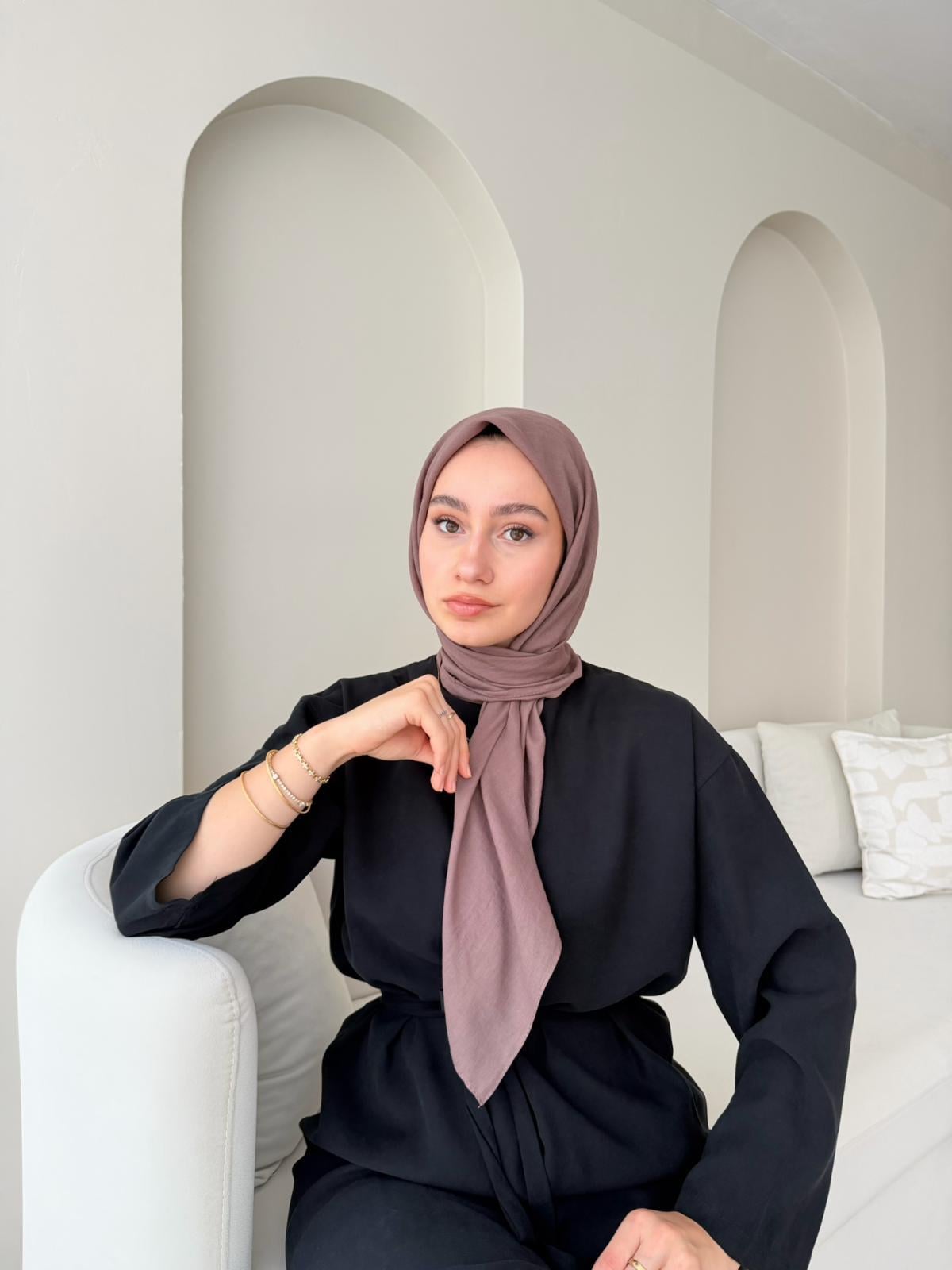 Lora Pamuk Eşarp - Pembemsi Vizon