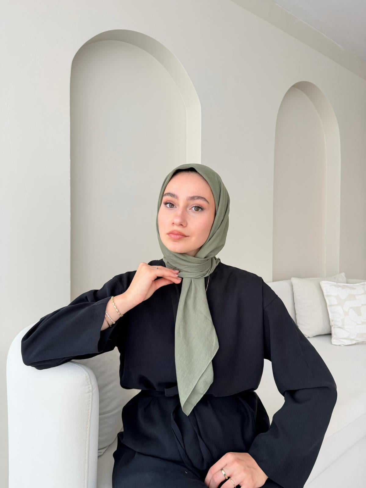 Lora Pamuk Eşarp - Soft Yeşil