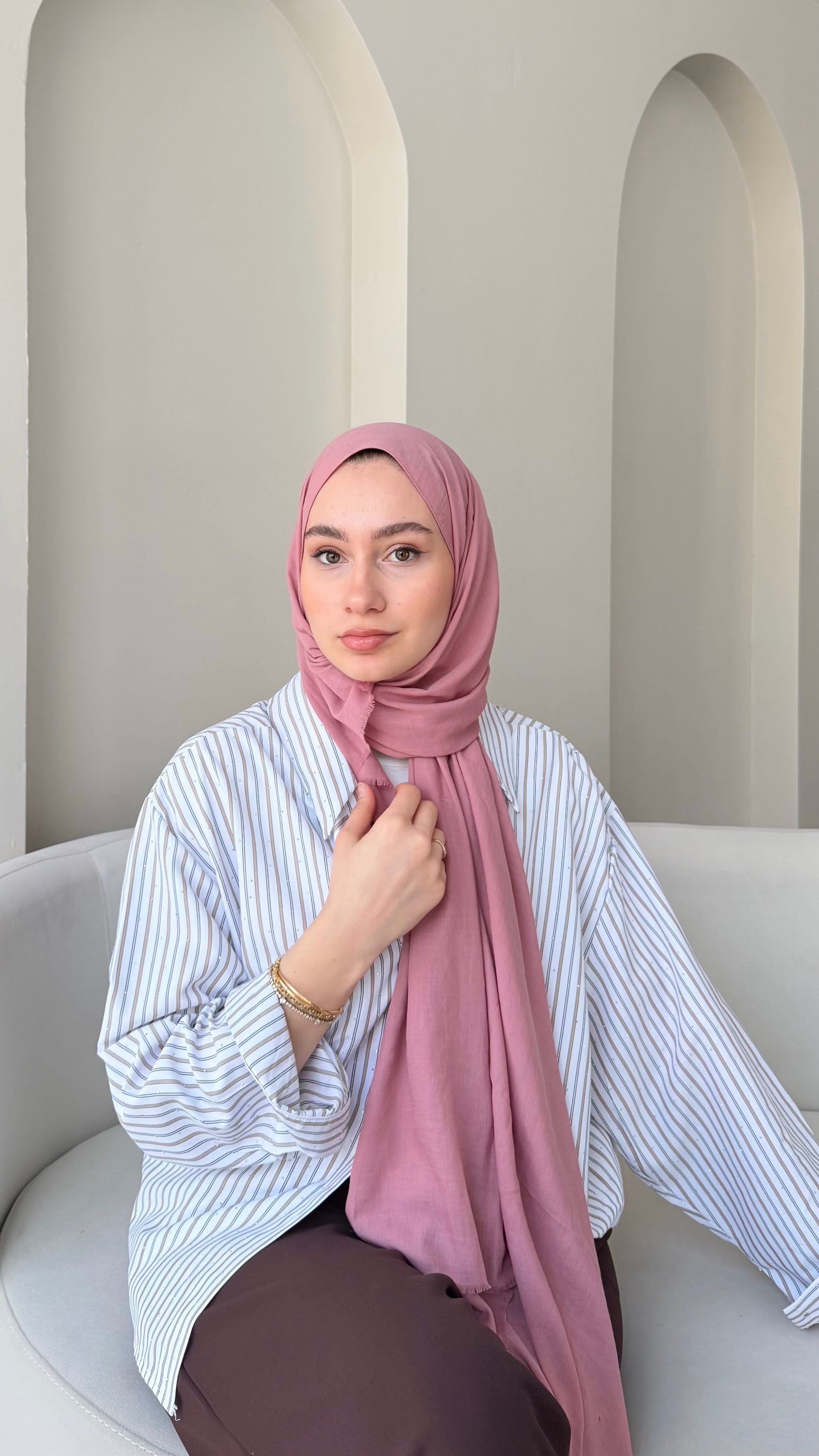 Lora Pamuk Şal - Pembe