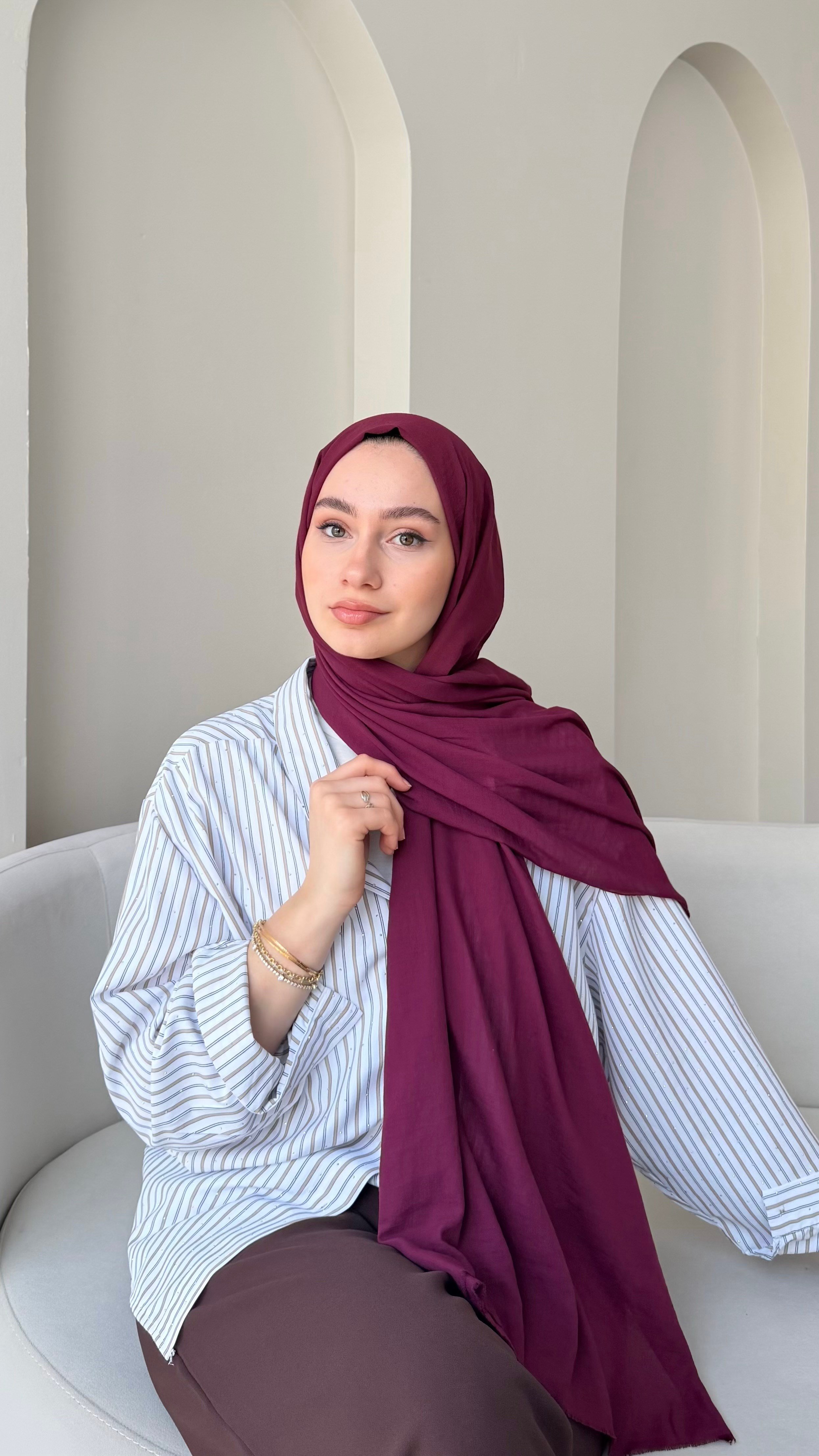 Lora Pamuk Şal - Vişne Çürüğü