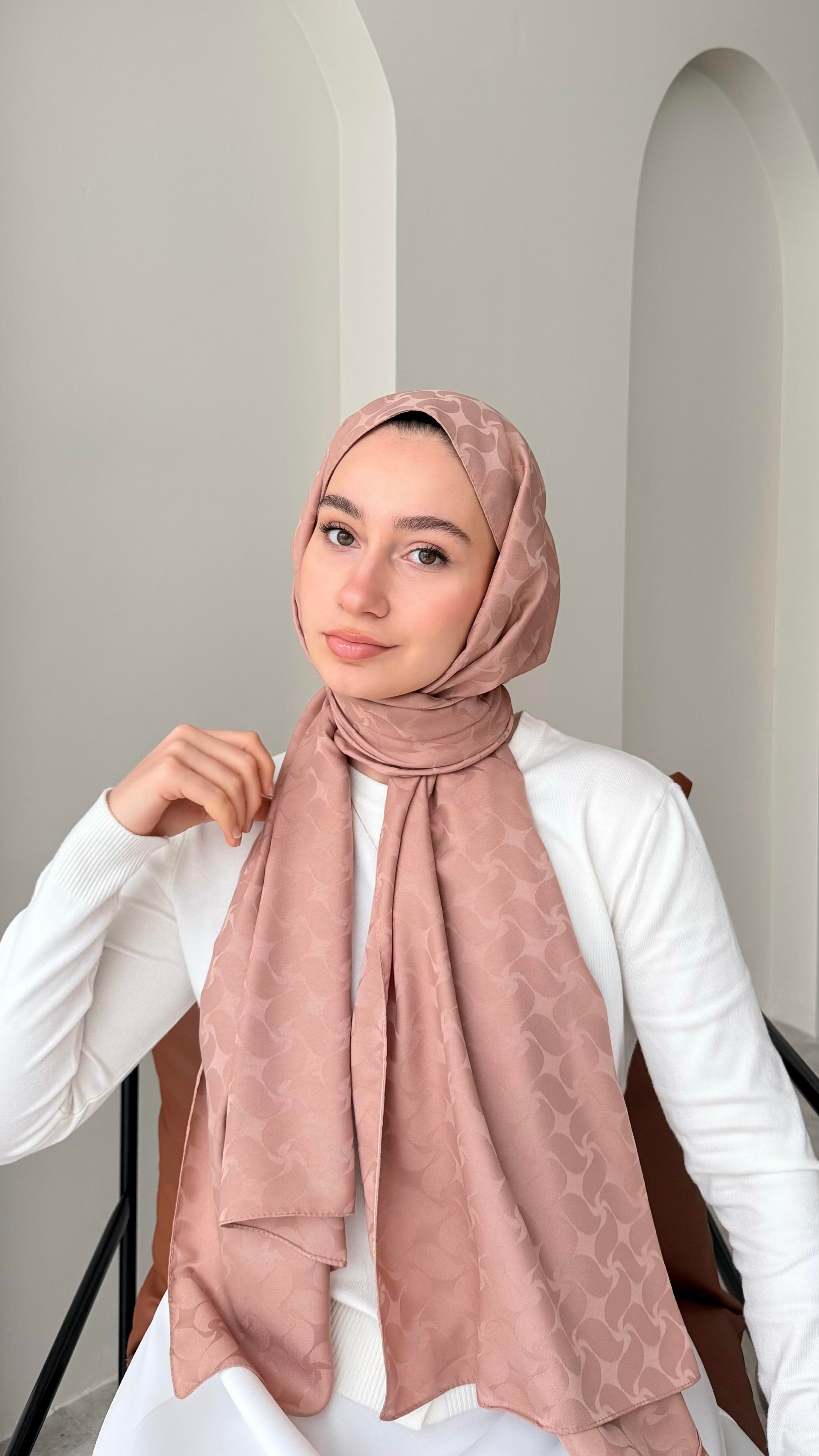 Maral İpeksi Jakar Şal - Soft Pudra