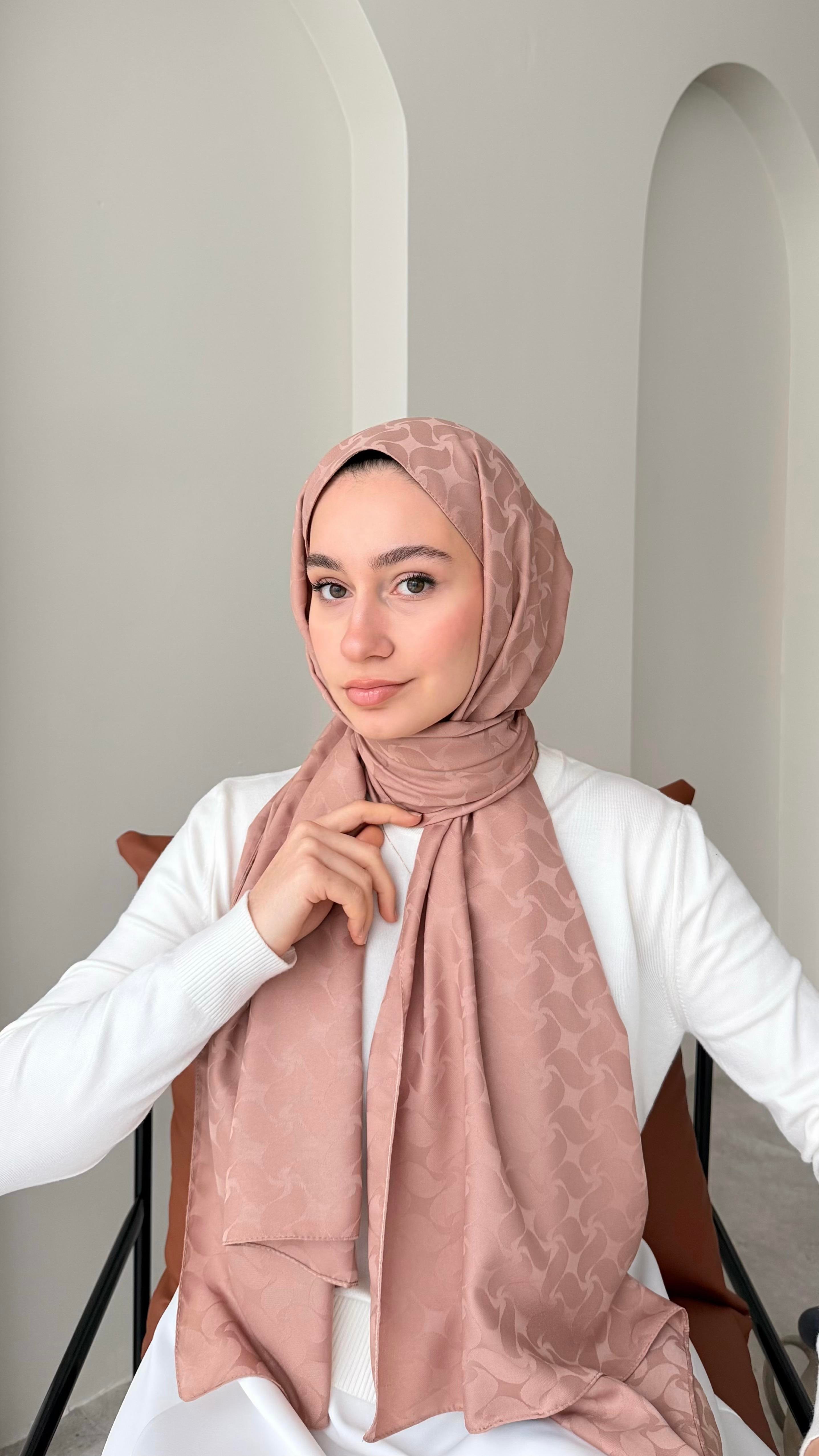 Maral İpeksi Jakar Şal - Soft Pudra