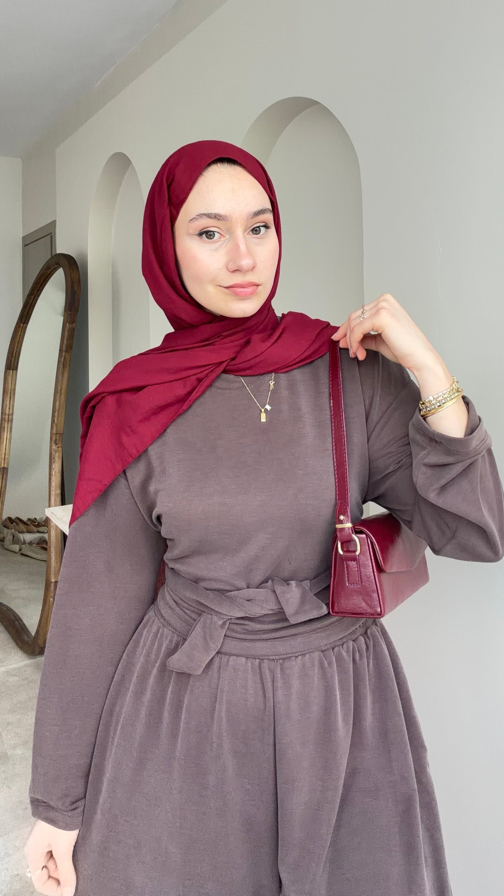 Mirle Omuz Çantası - Bordo