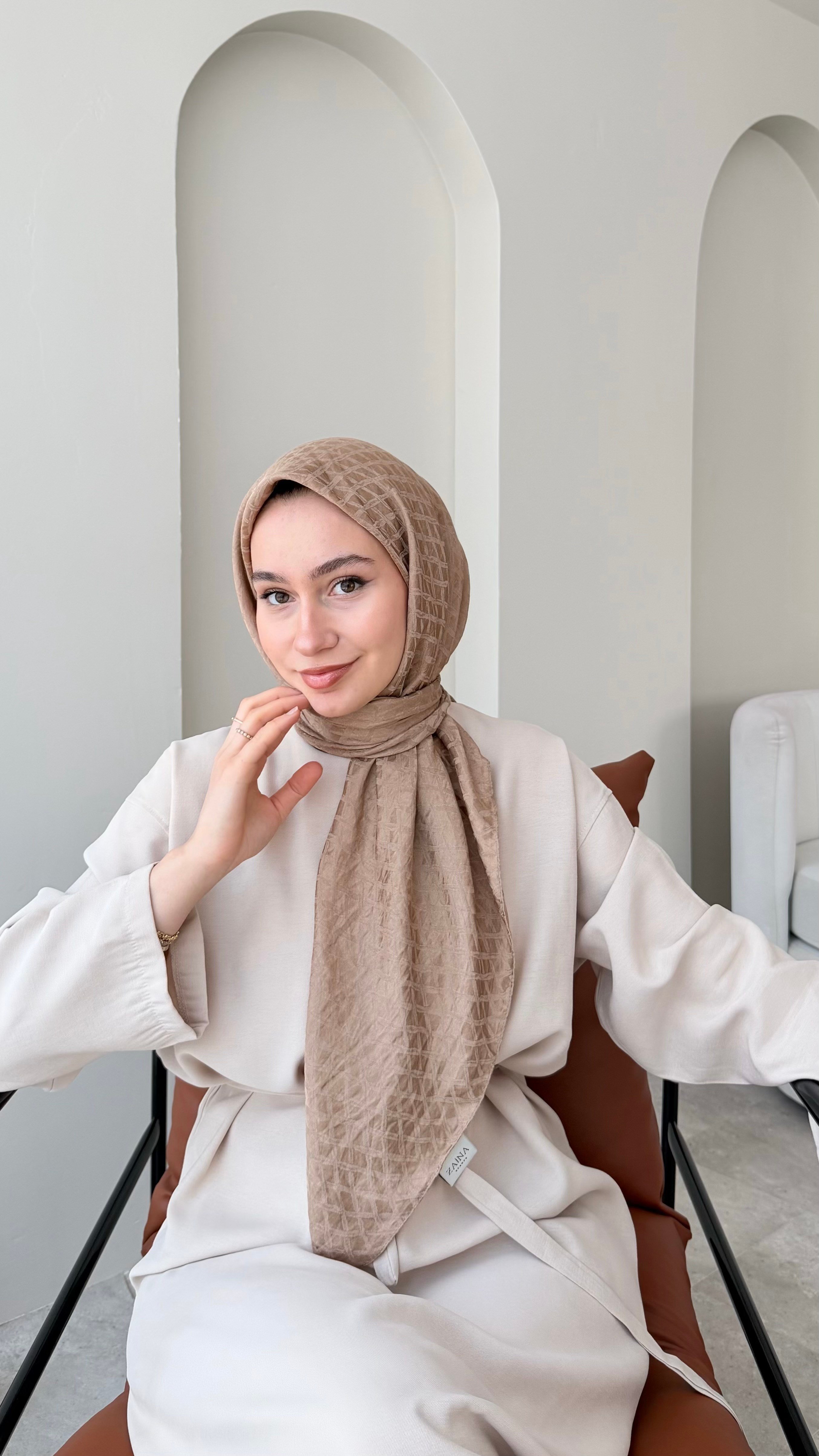 Parla Pamuk Jakar Eşarp - Camel