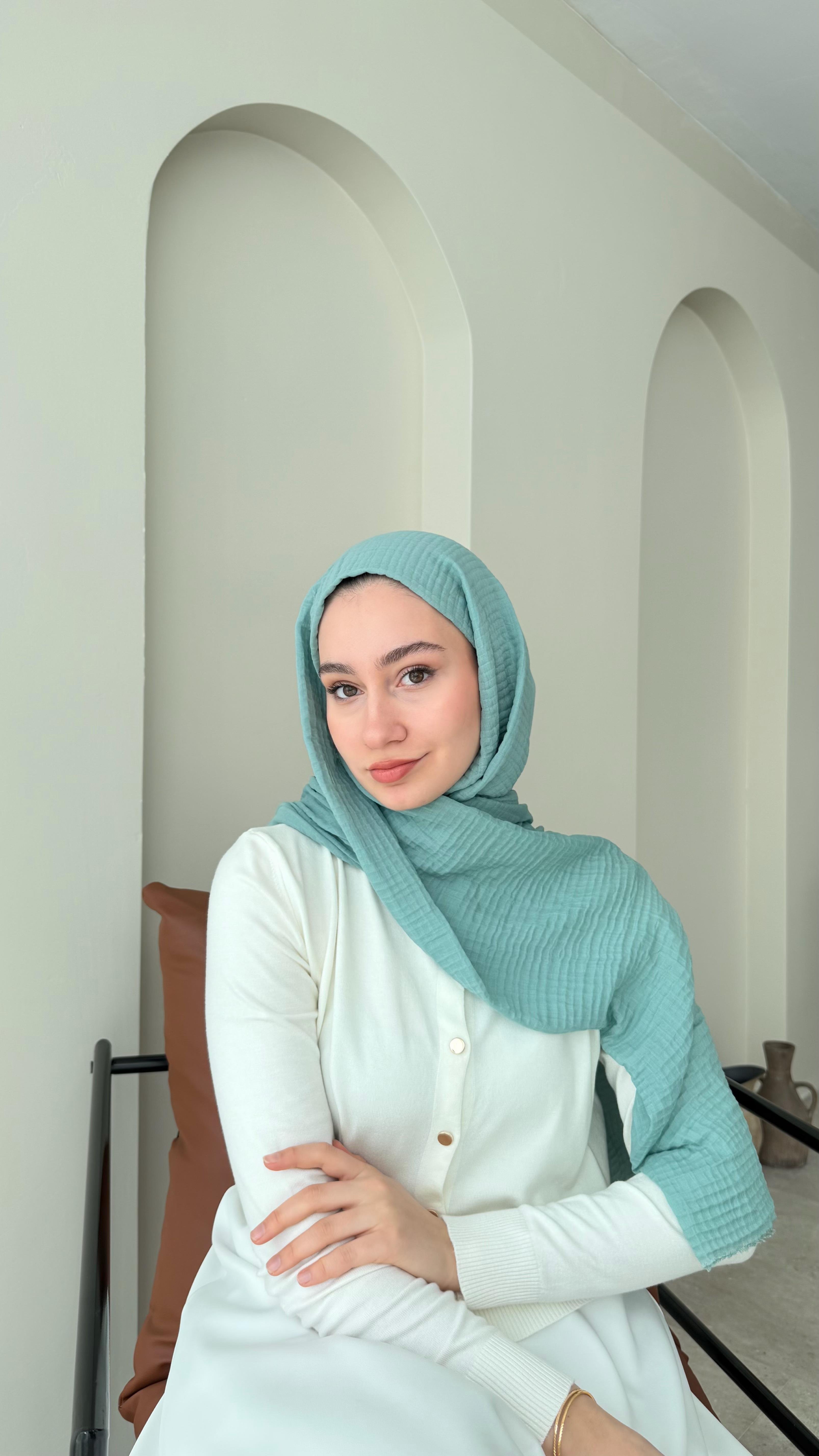 Perla Müslin Şal - Mint Yeşili
