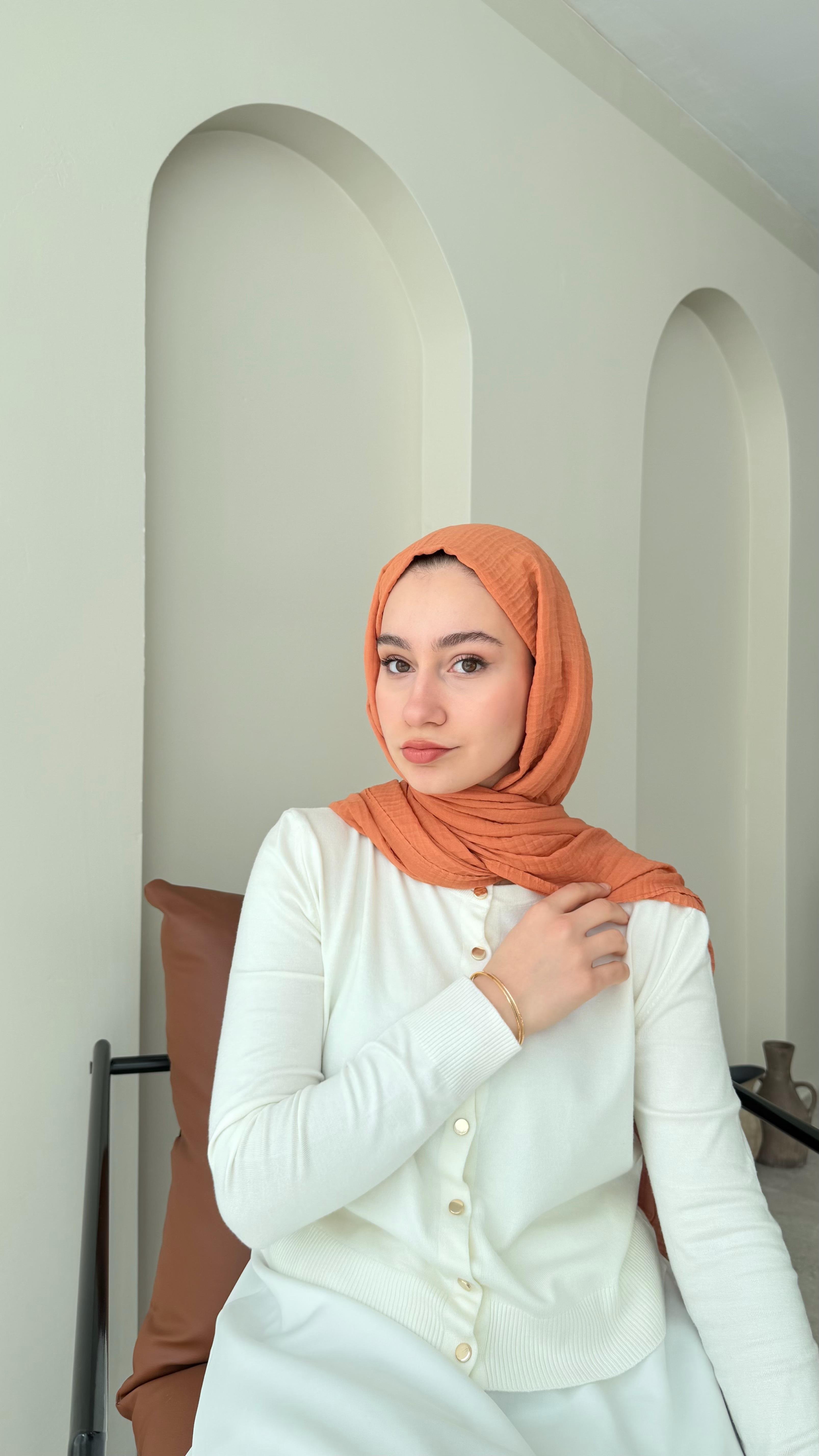 Perla Müslin Şal - Somon