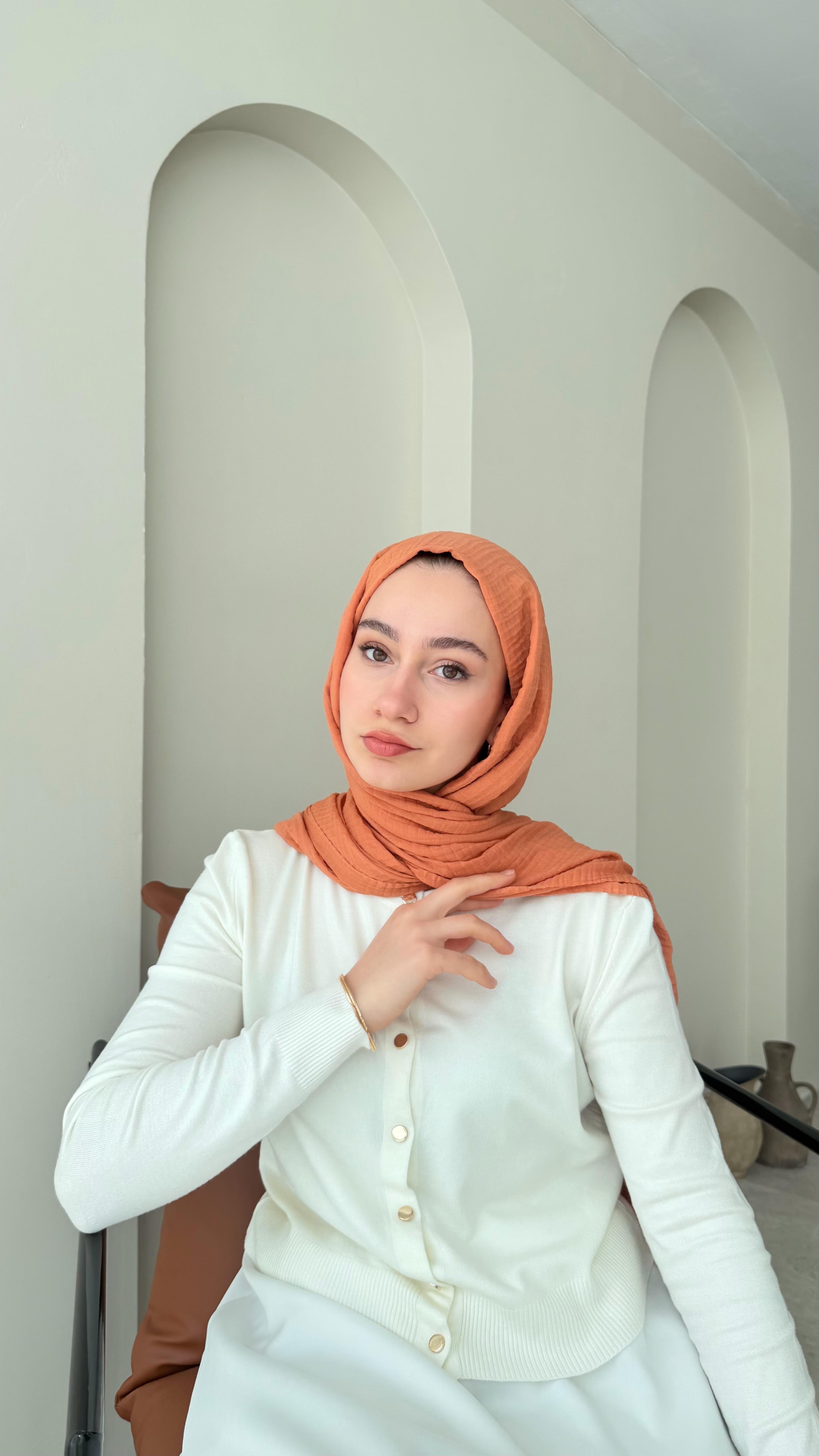 Perla Müslin Şal - Somon