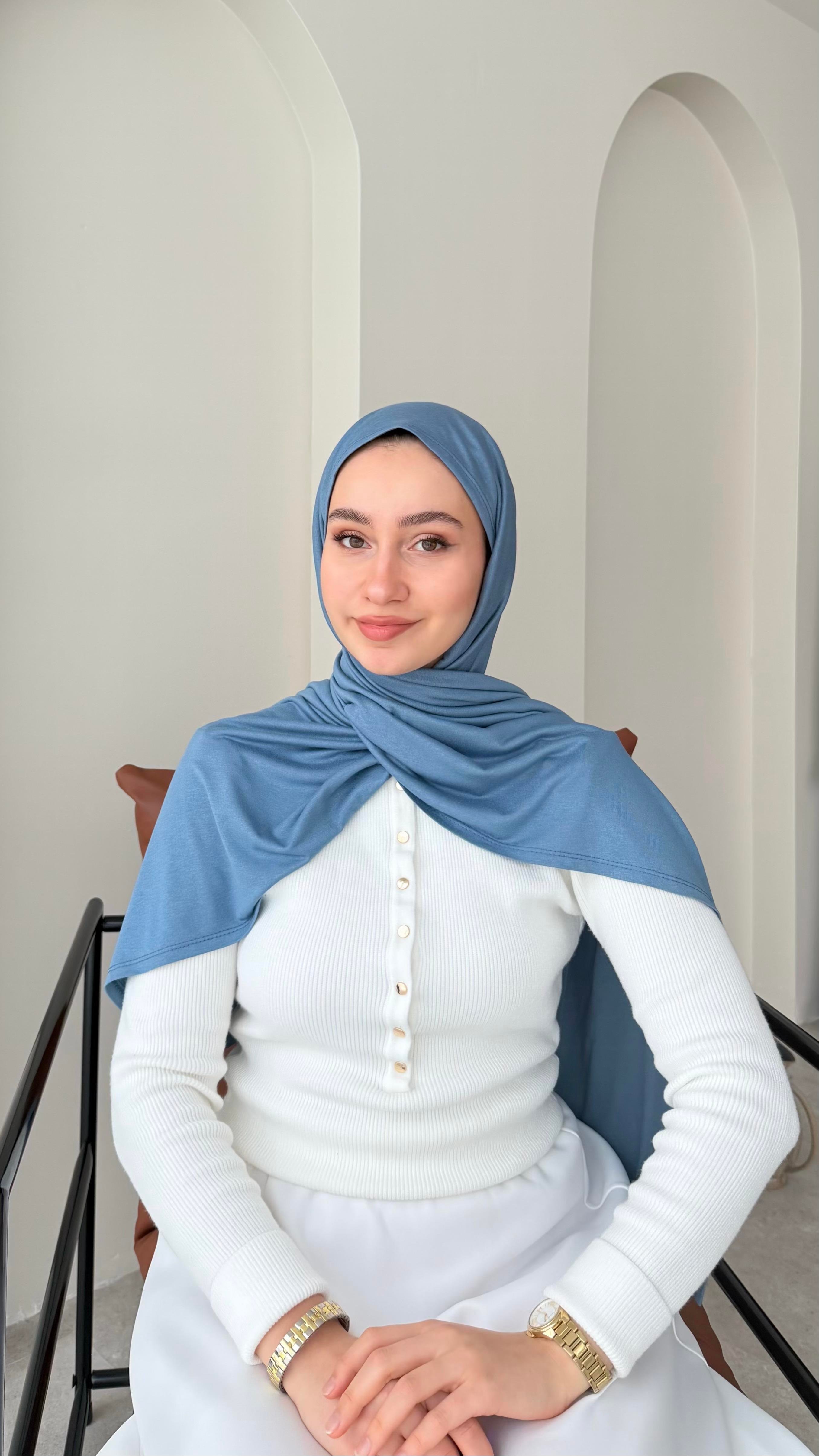 Premium Penye Şal - Mavi