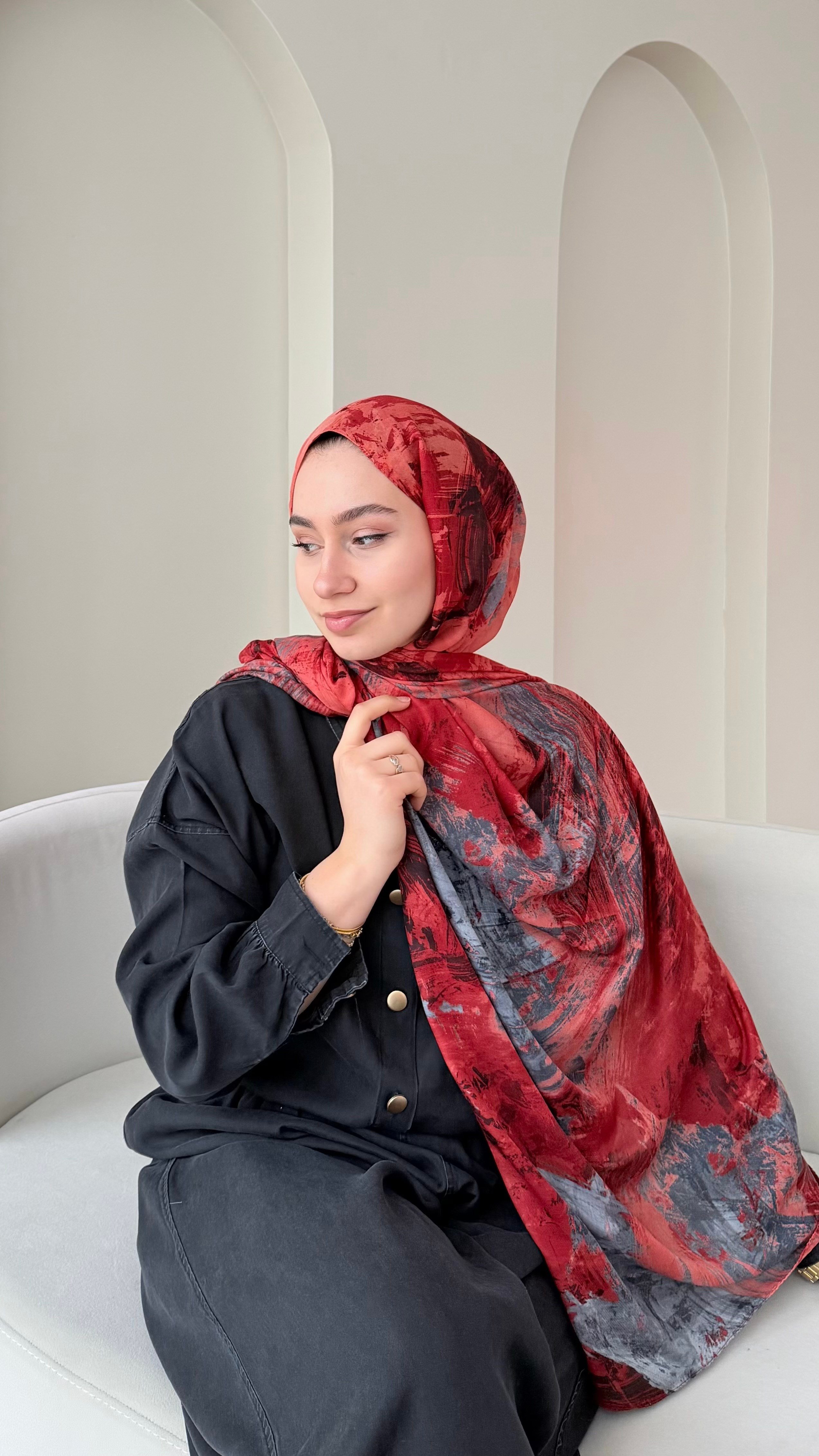 Zeen Desen Dokuma Şal - Mercan
