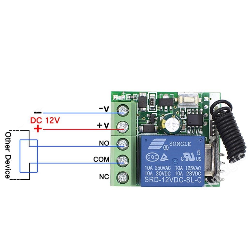 1 Kanal 433mhz Uzanktan Kumanda Uyumlu Röle Devresi 12v(10A)