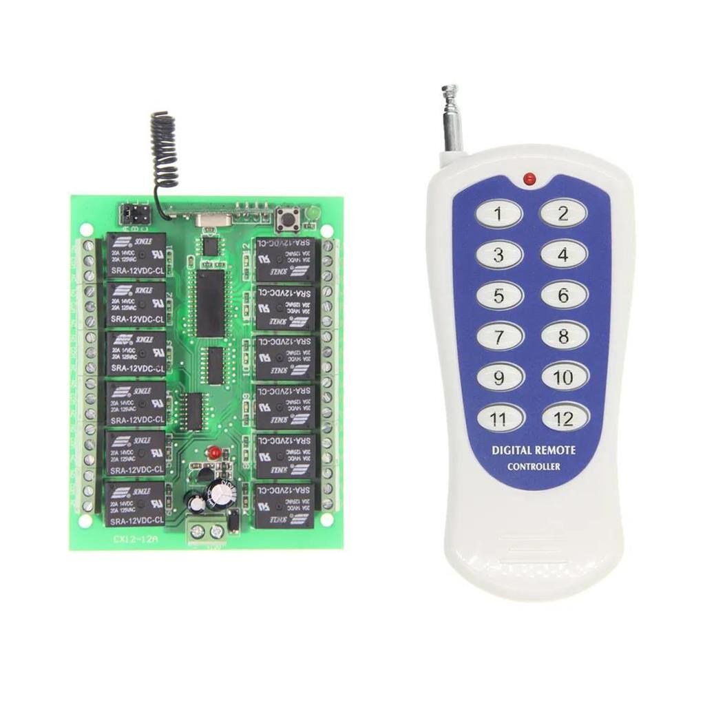 12V 433MHz 6 Kanallı Kablosuz Kumandalı RF Alıcılı Röle Modülü (Kutulu)