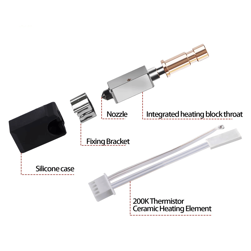 Anycubic Kobra S1 Yükseltilmiş Hotend Seti-0.4mm Sertleştirilmiş Nozzle