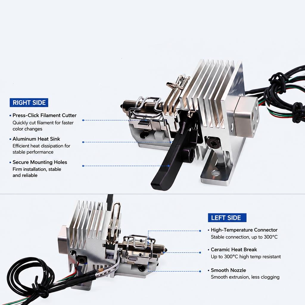 Anycubic Kobra X Uyumlu Hotend ve Kesici Gövde Full Takım-Ace Gen2
