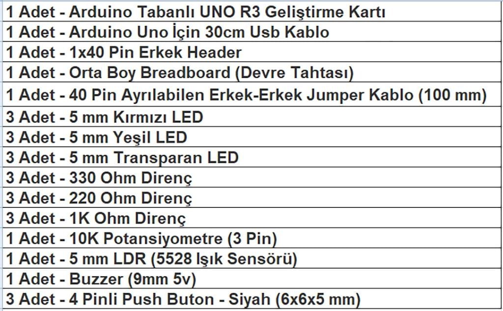 Arduino Mini Başlangıç Seti