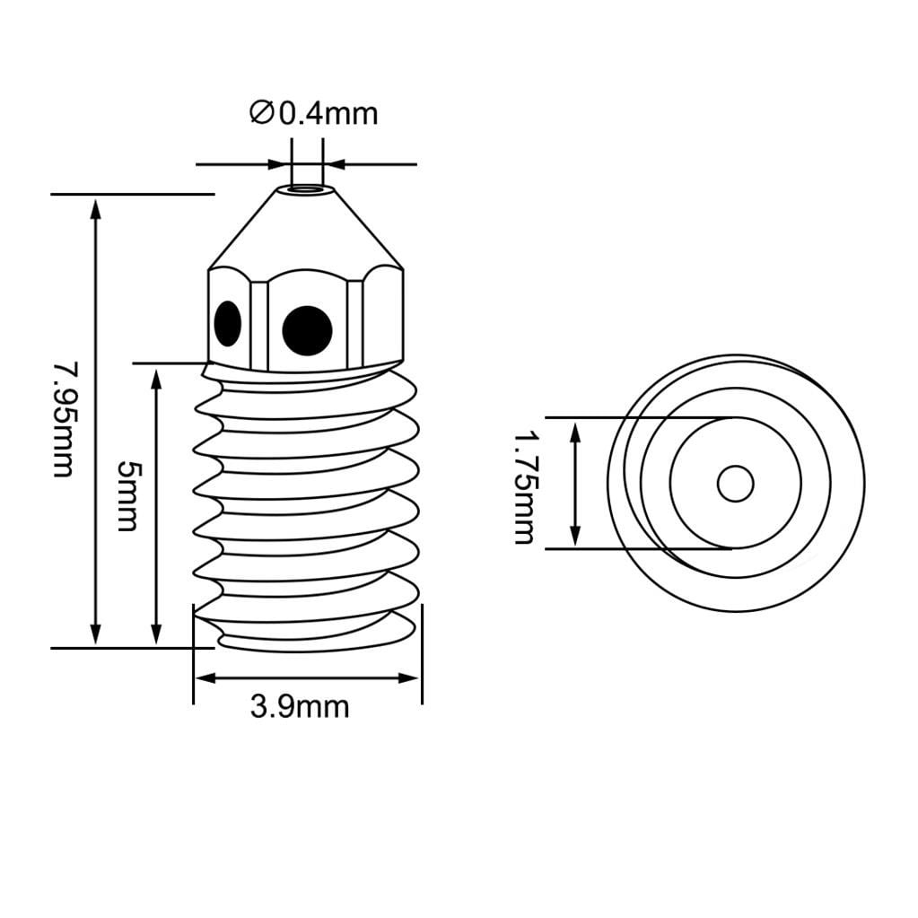 Bambu Lab A1-A1 Mini Sertleştirilmiş  Çelik Nozzle 500°C(0.4mm)