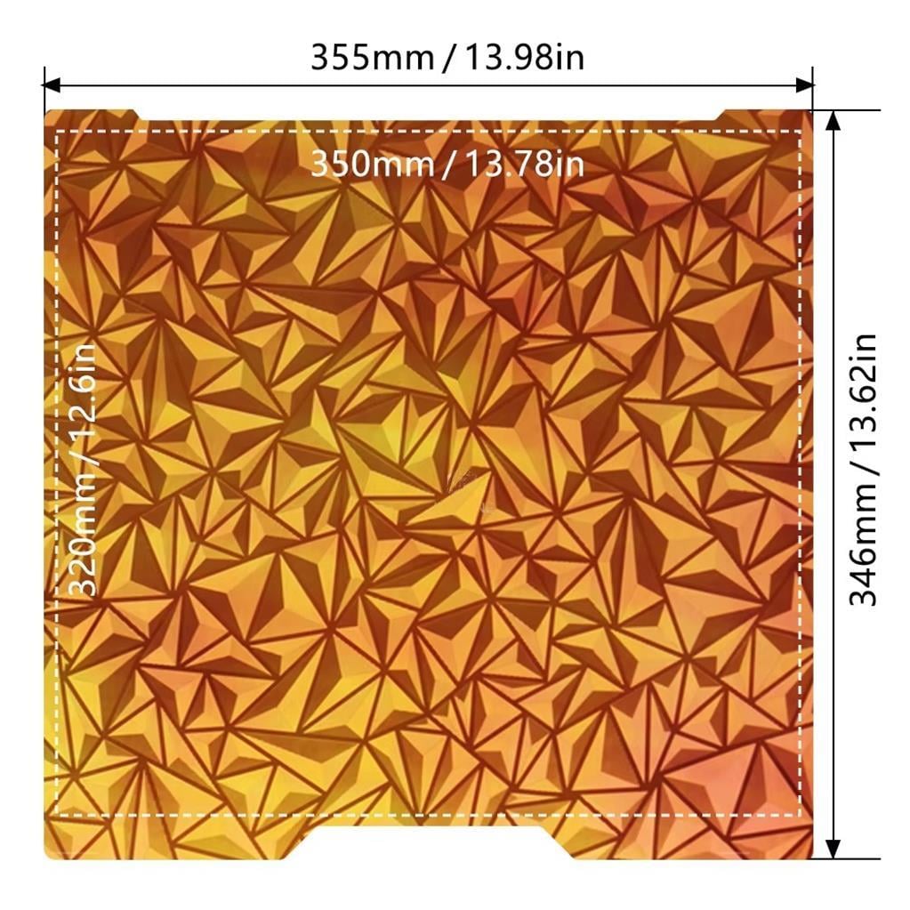 Bambu Lab H2 Serisi Uyumlu Çift Taraflı Chameleon-Gypsophila Kaplı Yay Çeliği Tabla-355x347mm