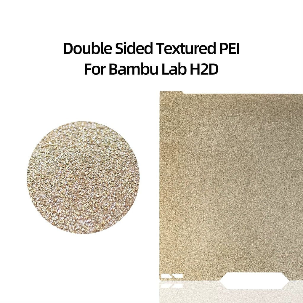 Bambu Lab H2D-H2S Çift Taraflı Pütürlü Pei Yay Çeliği Tabla-355x347mm