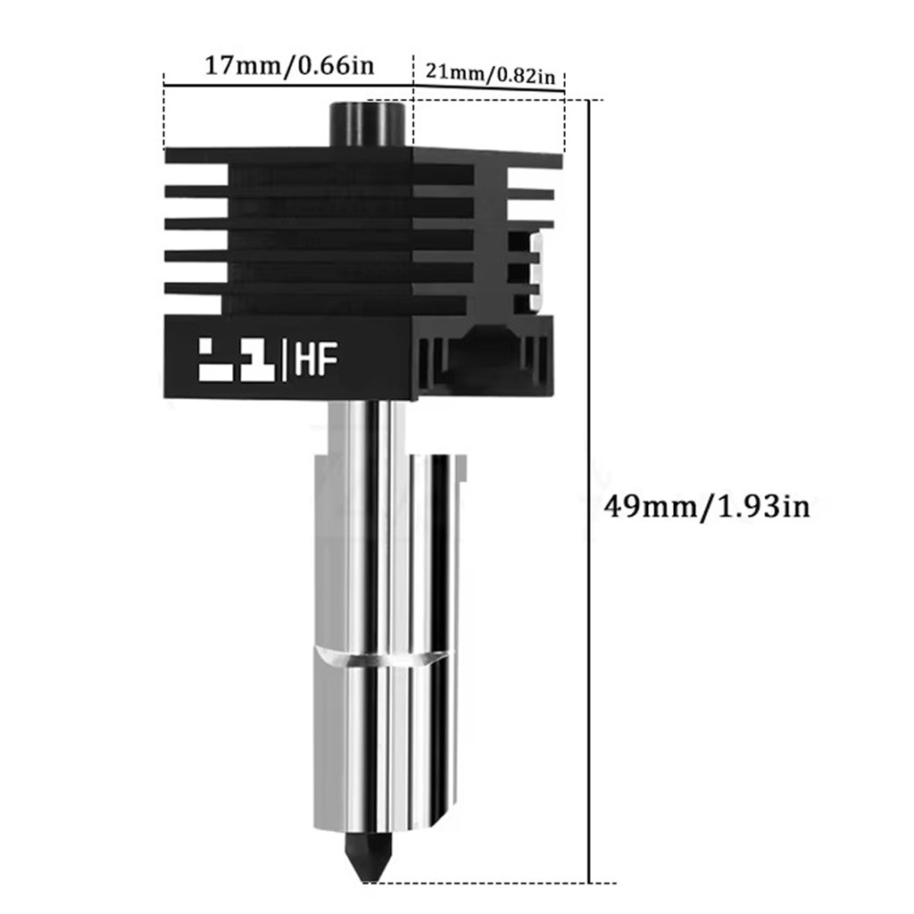 Bambu Lab H2D-H2S-H2C-P2S-A1-A1 Mini Yüksek Akışlı Sertleşleştirilmiş Çelik Mekanik Hotend Kiti-0.8mm
