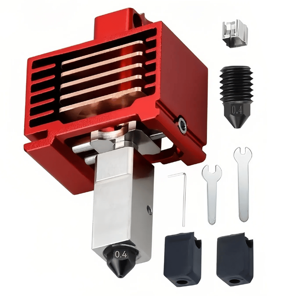 Bambu Lab X1-P1 Uyumlu Yükseltilmiş Hotend TZ 3.0 Bi Metal Mekanik Hotend Seti(Kırmızı)