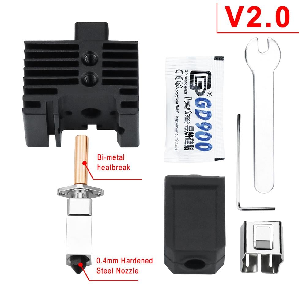 Bambu Lab X1 P1P Yükseltilmiş Hotend TZ V2.0 Bi Metal Heatbreak-Siyah