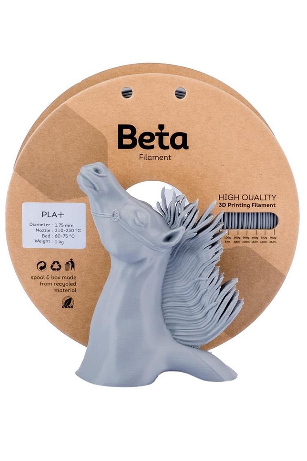 Beta PLA Plus Filament Gri 1.75mm 1000gr