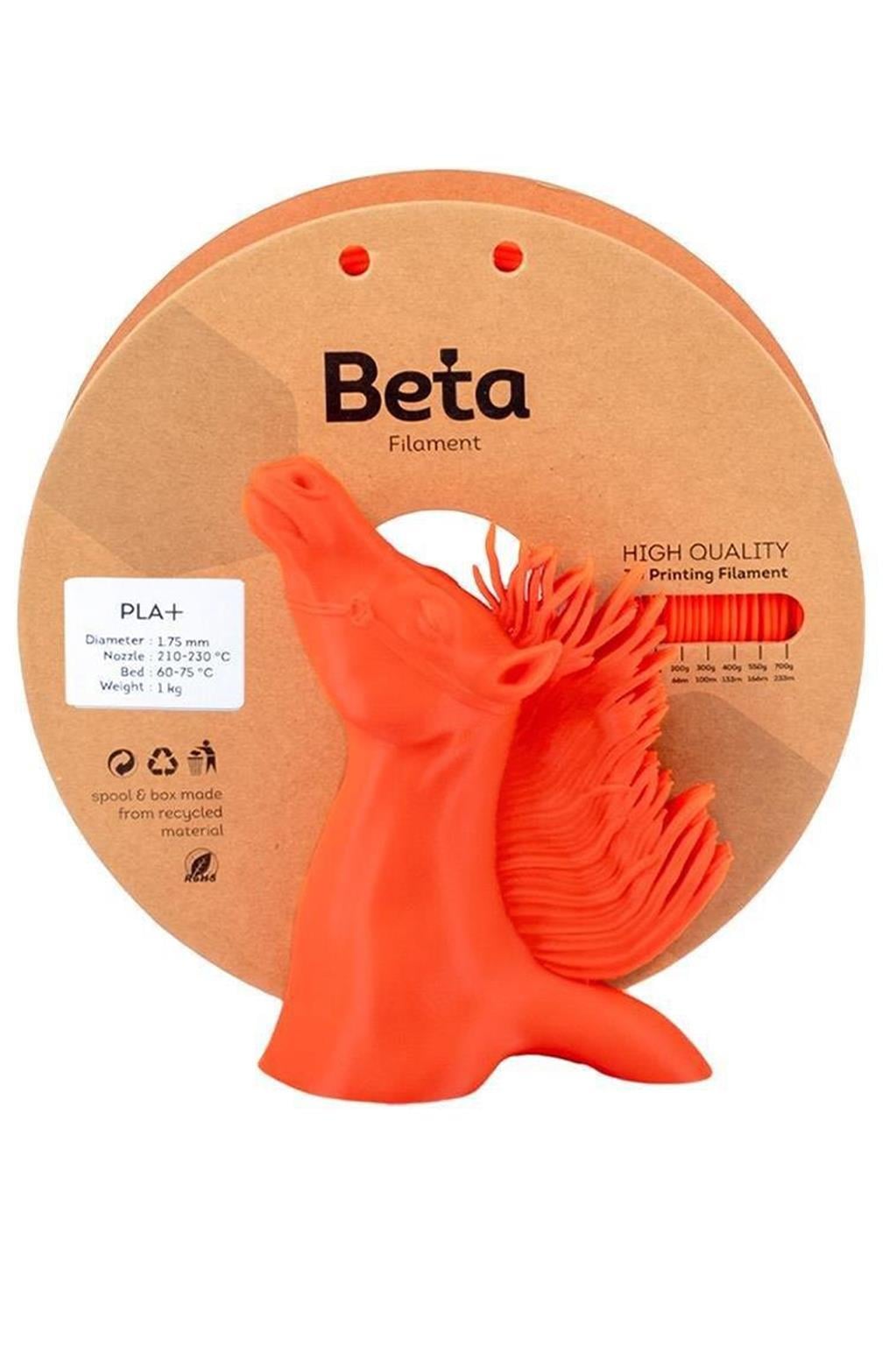 Beta PLA Plus Filament Mercan Turuncu 1.75mm 1000gr