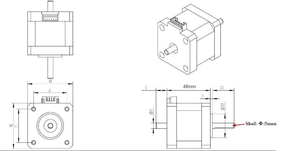 Çift Milli Nema 17 Step Motor