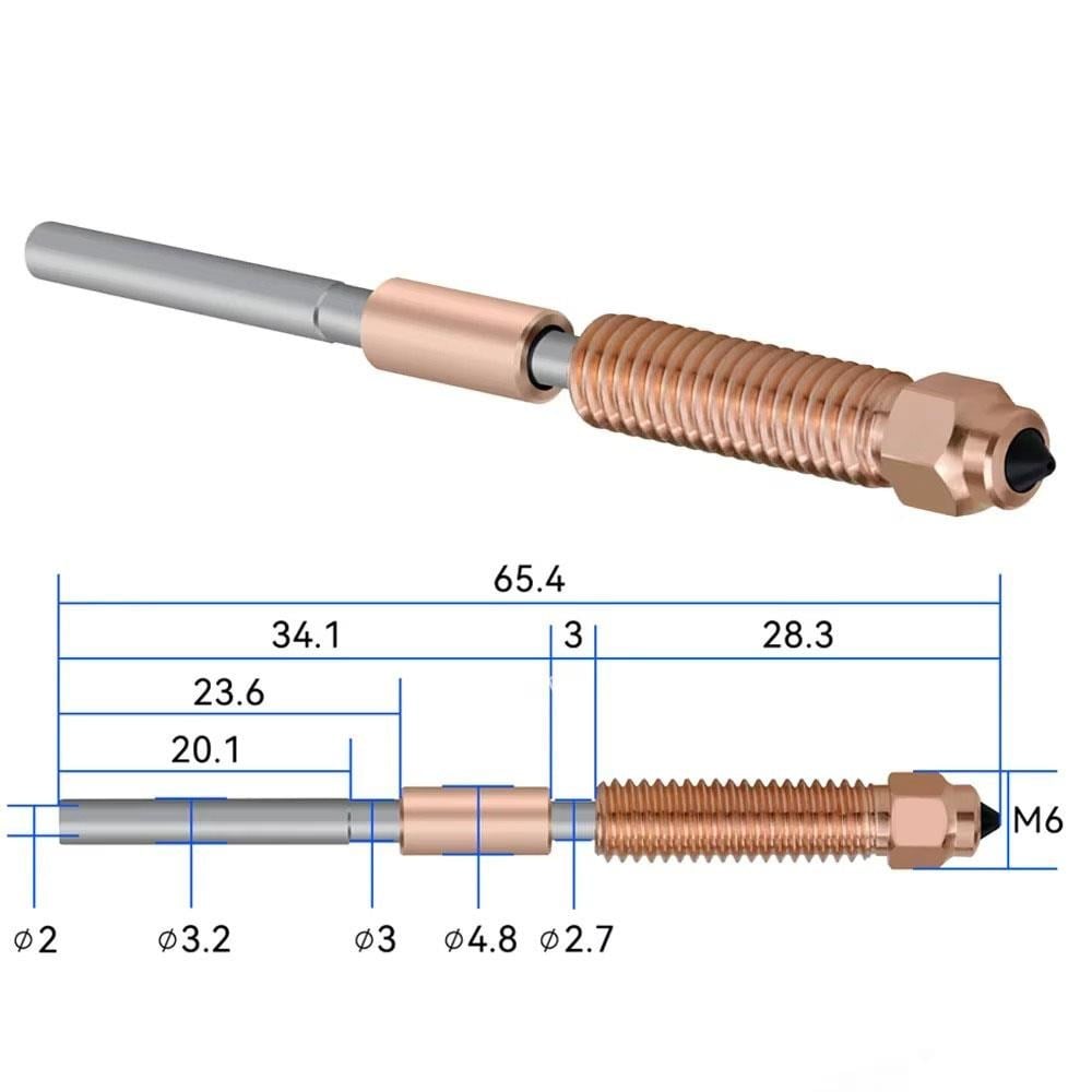Creality Unicorn Quick-Swap Sertleştirilmiş Çelik Bi Metal Nozzle K1-K1C-K1 Max-Ender3 V3 Uyumlu(0.4mm)