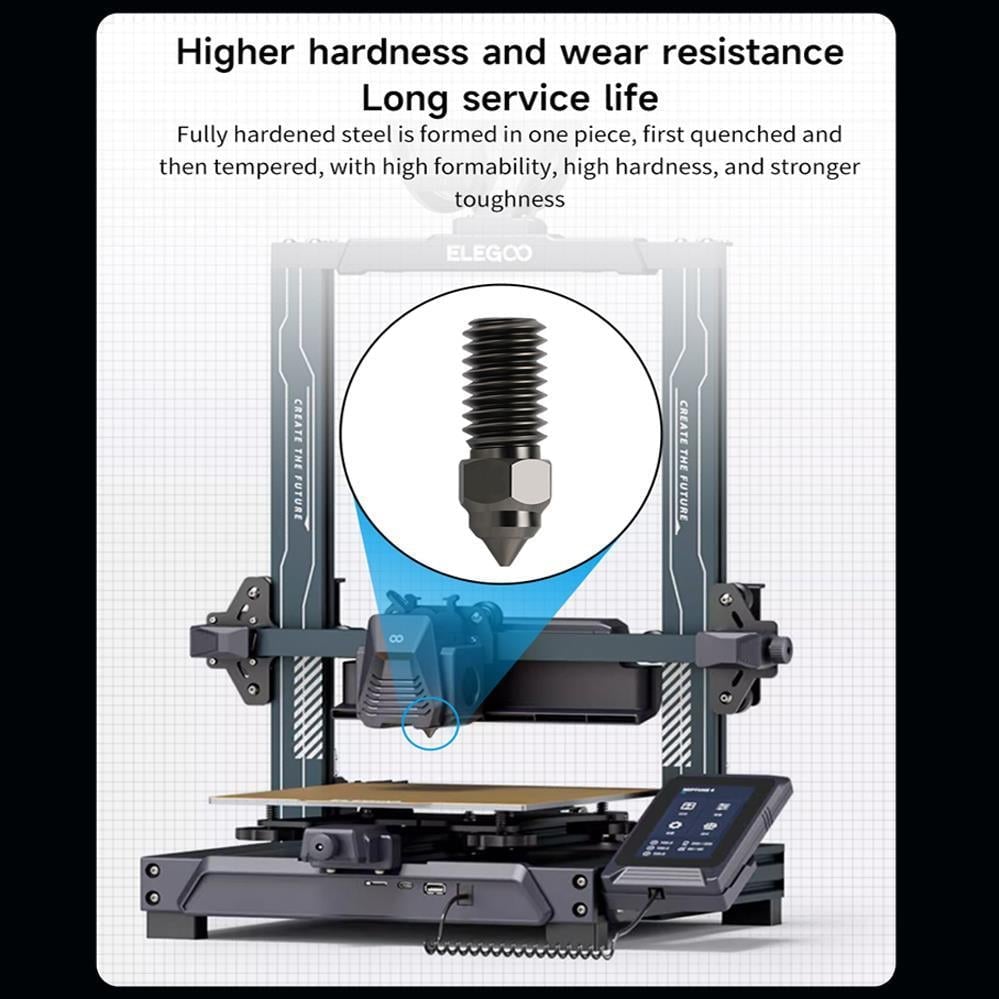 Elegoo Neptune 4-4 Pro Sertleştirilmiş CHT Çelik Nozzle 500°C(0.8mm)