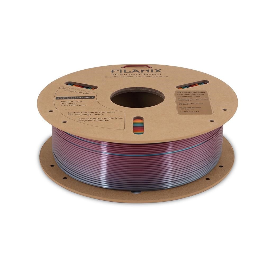 Filamix Silk PLA Filament 1.75mm 1Kg-Rainbow