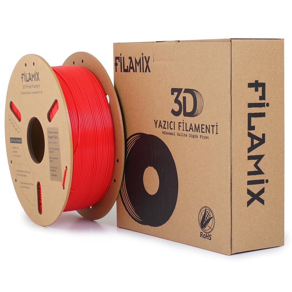 Filamix Yüksek Hızlı Hyper PLA+ Filament 1.75mm 1Kg-Gerçek Koyu Kırmızı
