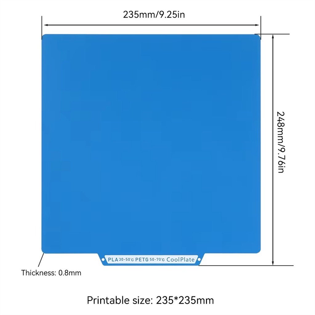 Flashforge AD5X-AD5M Çift Taraflı Düşük Sıcaklık Soğuk Baskı Yüzeyi-Mavi-235x248mm